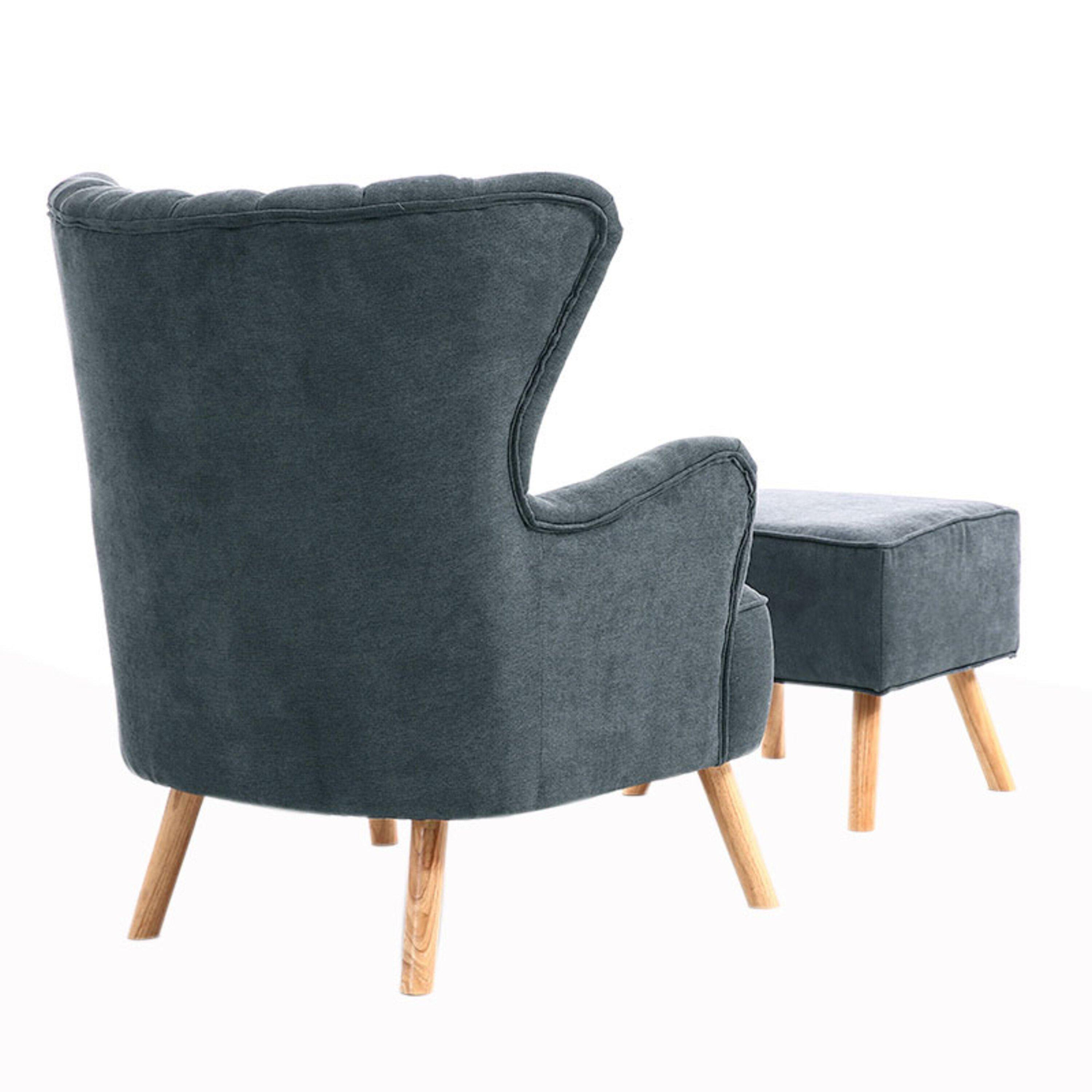 Dark Grey - Kabinet UK - Dark Grey Armchair and Footstool - 4