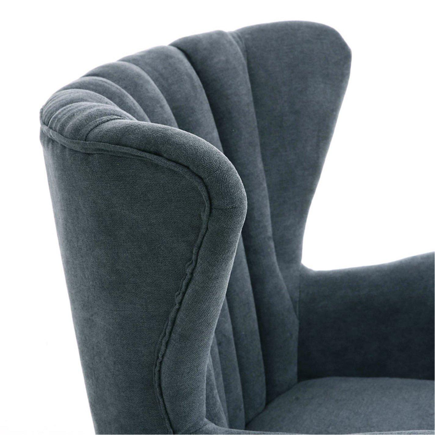 Dark Grey - Kabinet UK - Dark Grey Armchair and Footstool - 8
