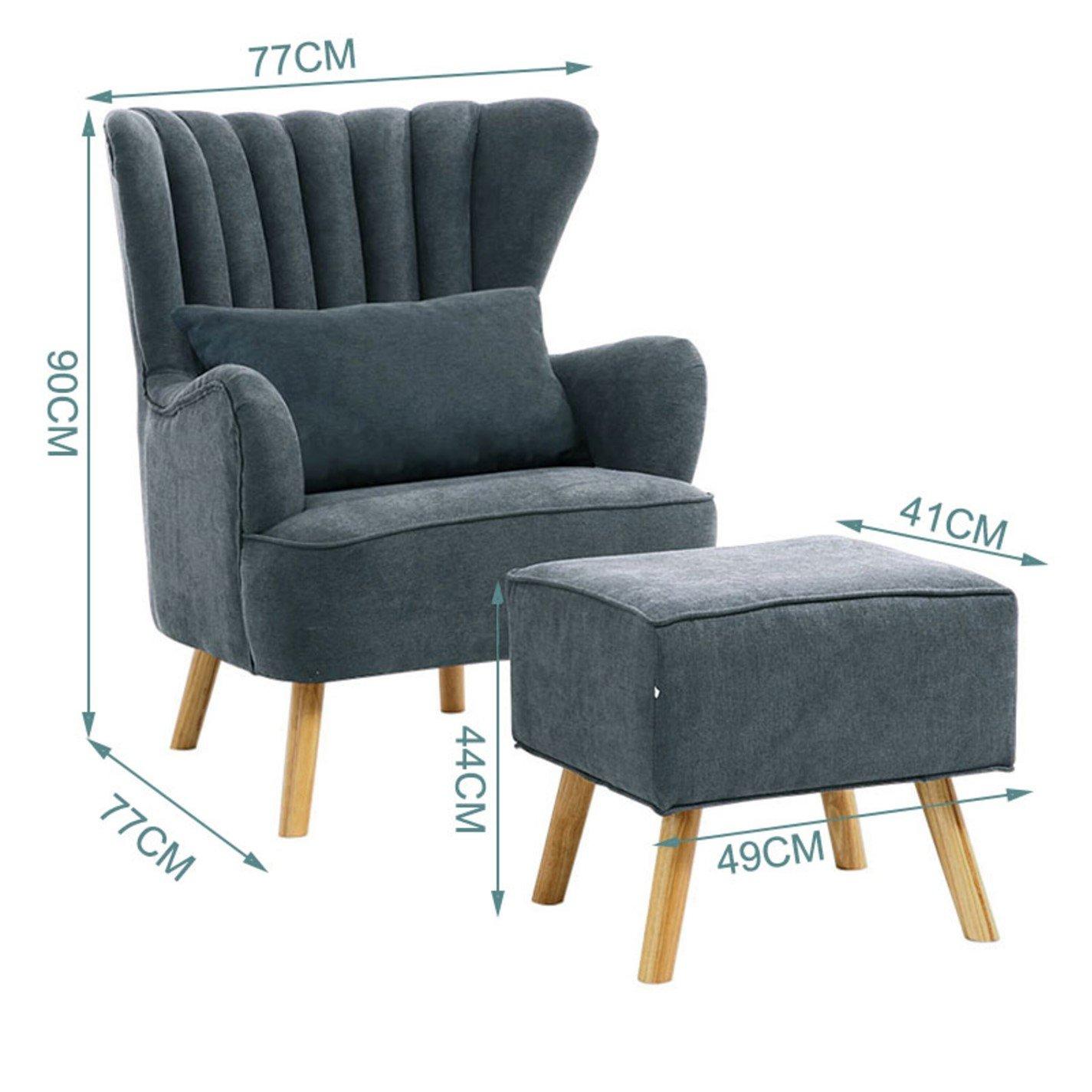 Dark Grey - Kabinet UK - Dark Grey Armchair and Footstool - 10