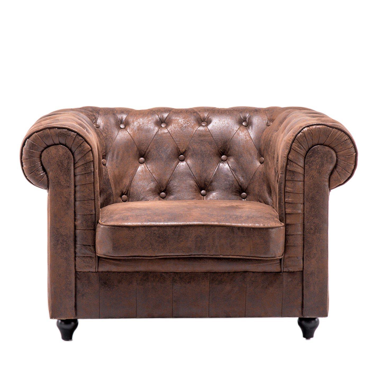 Brown - Kabinet UK - Accent Wingback Chesterfield Armchair - 2