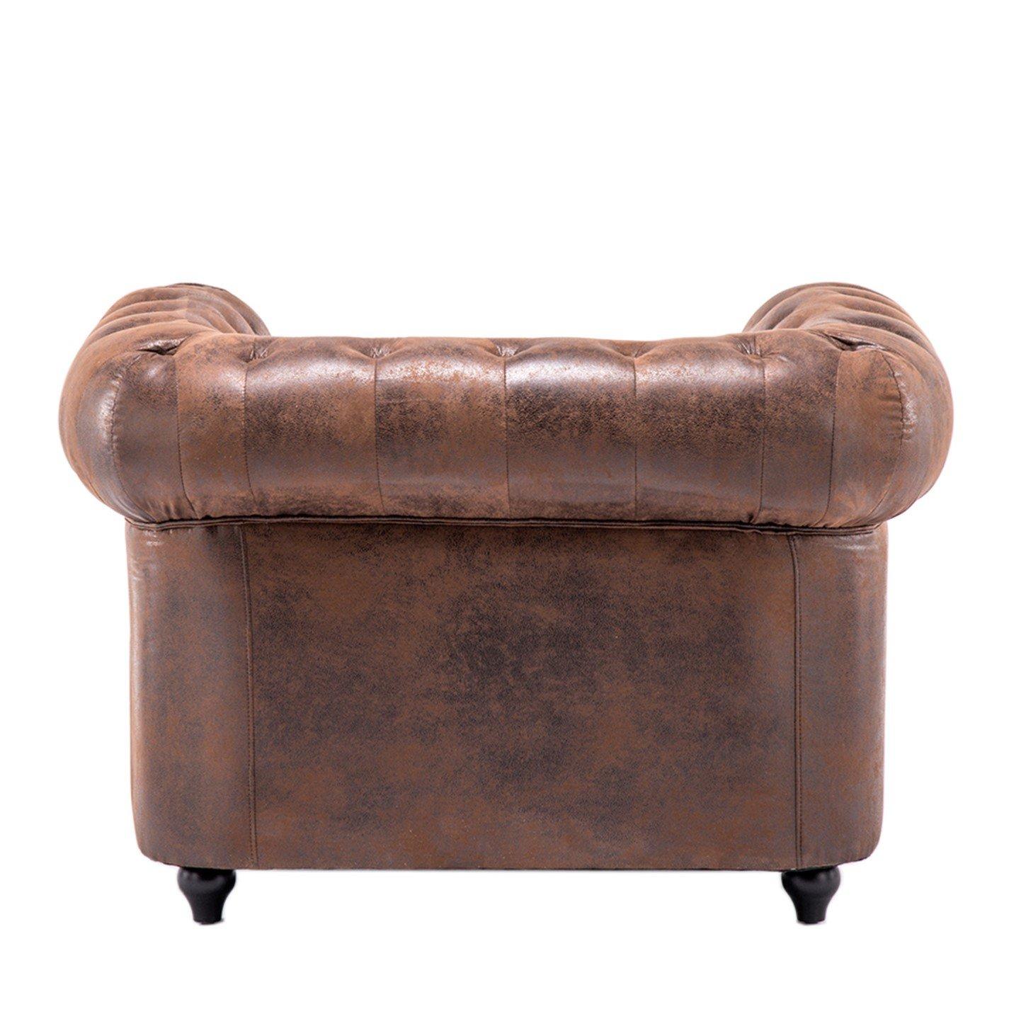 Brown - Kabinet UK - Accent Wingback Chesterfield Armchair - 4