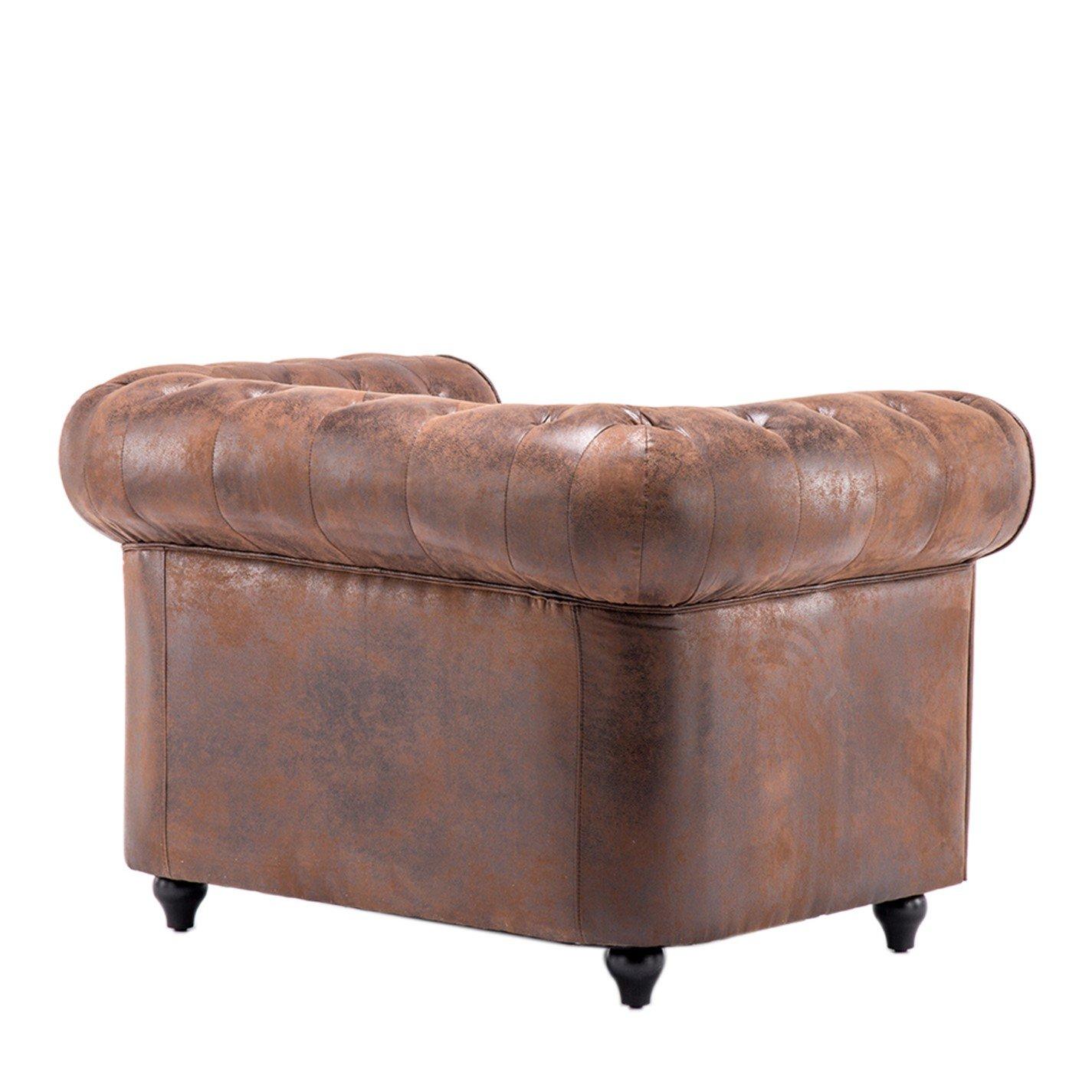 Brown - Kabinet UK - Accent Wingback Chesterfield Armchair - 5