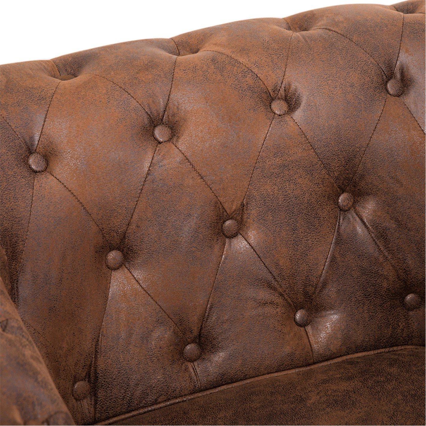 Brown - Kabinet UK - Accent Wingback Chesterfield Armchair - 7