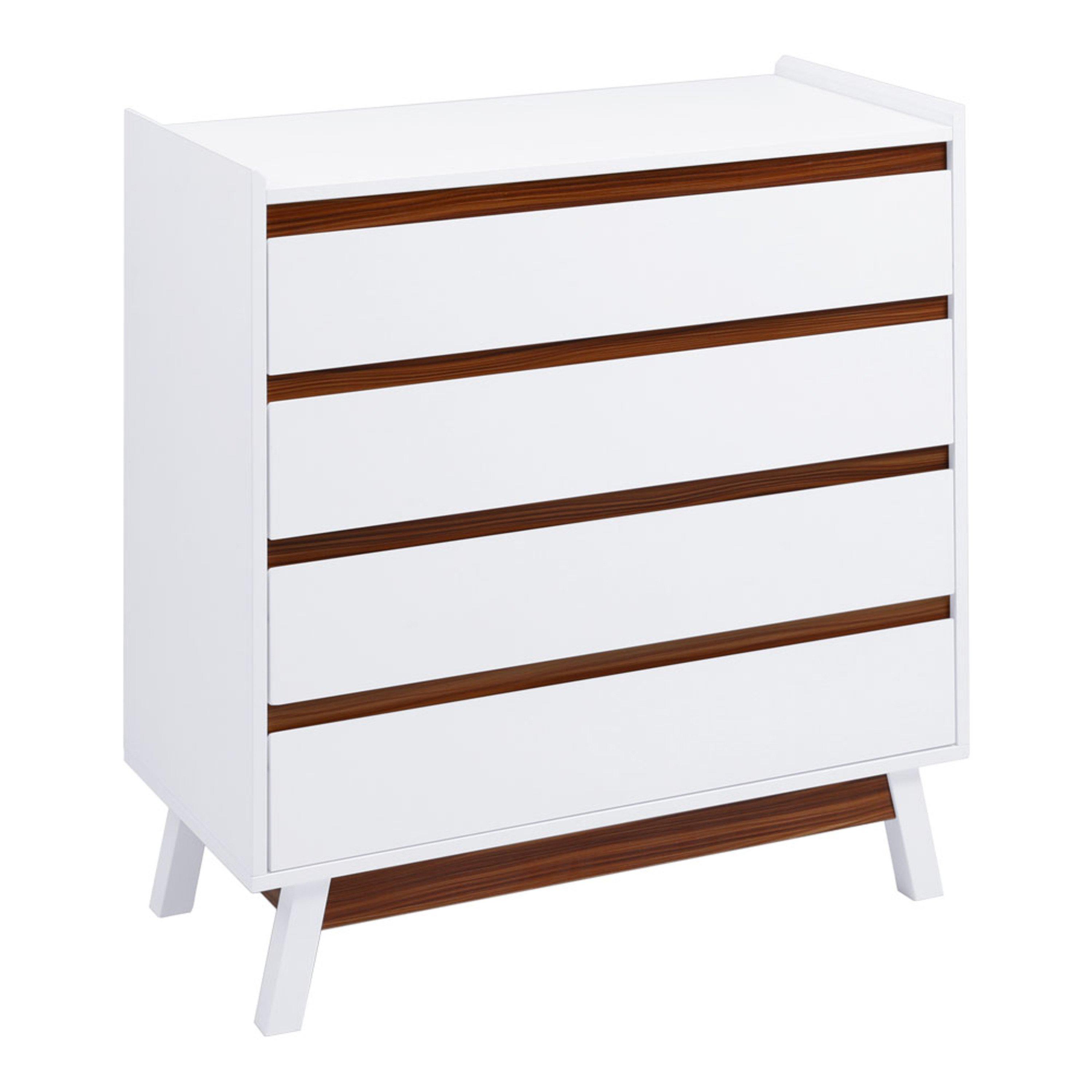 Kabinet Uk  4-Tier Bedroom Chest Storage Cabinet - White