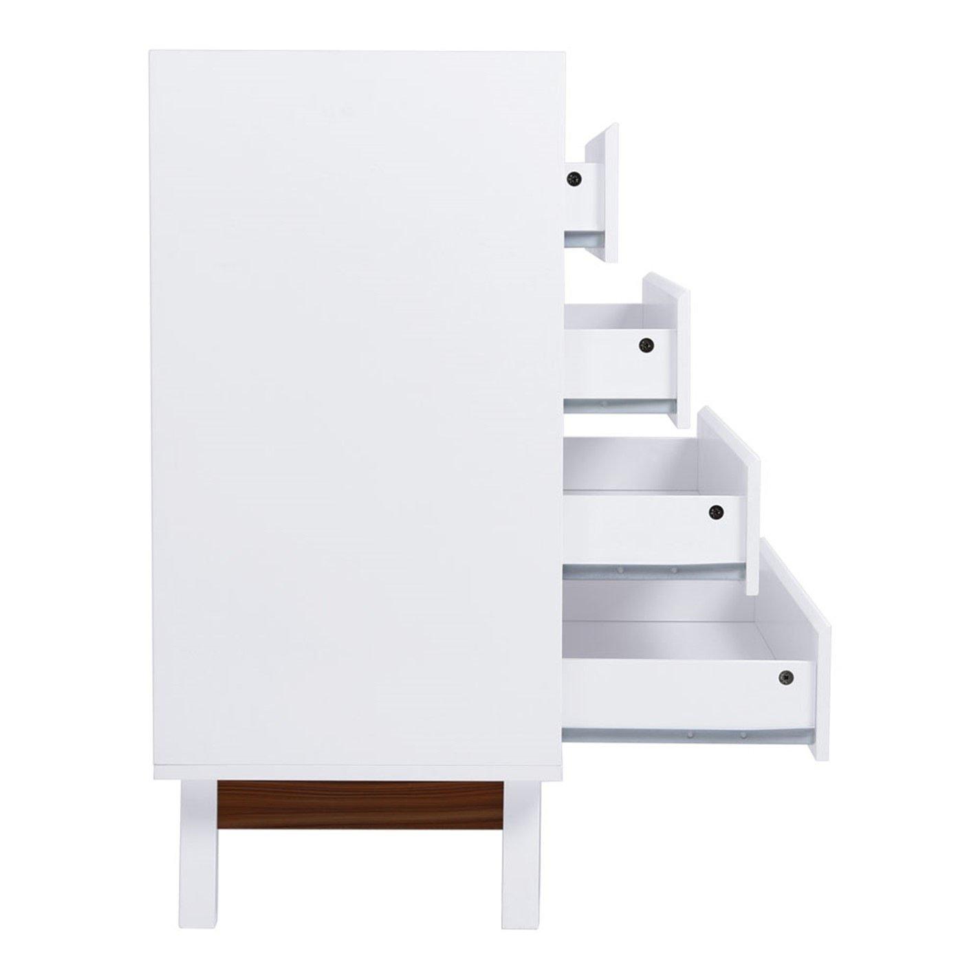 White - Kabinet UK - 4-Tier Bedroom Chest Storage Cabinet - 4