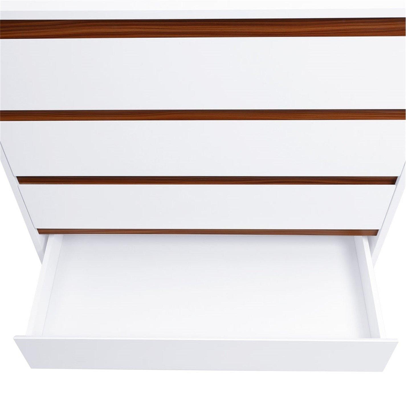 White - Kabinet UK - 4-Tier Bedroom Chest Storage Cabinet - 6