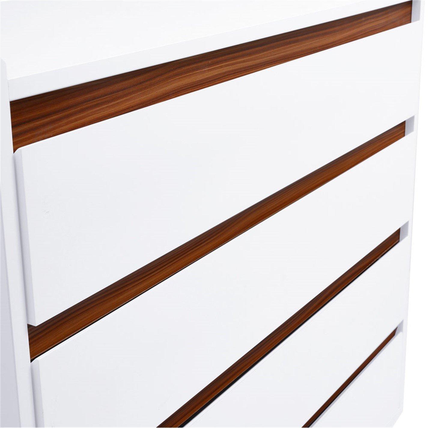 White - Kabinet UK - 4-Tier Bedroom Chest Storage Cabinet - 7
