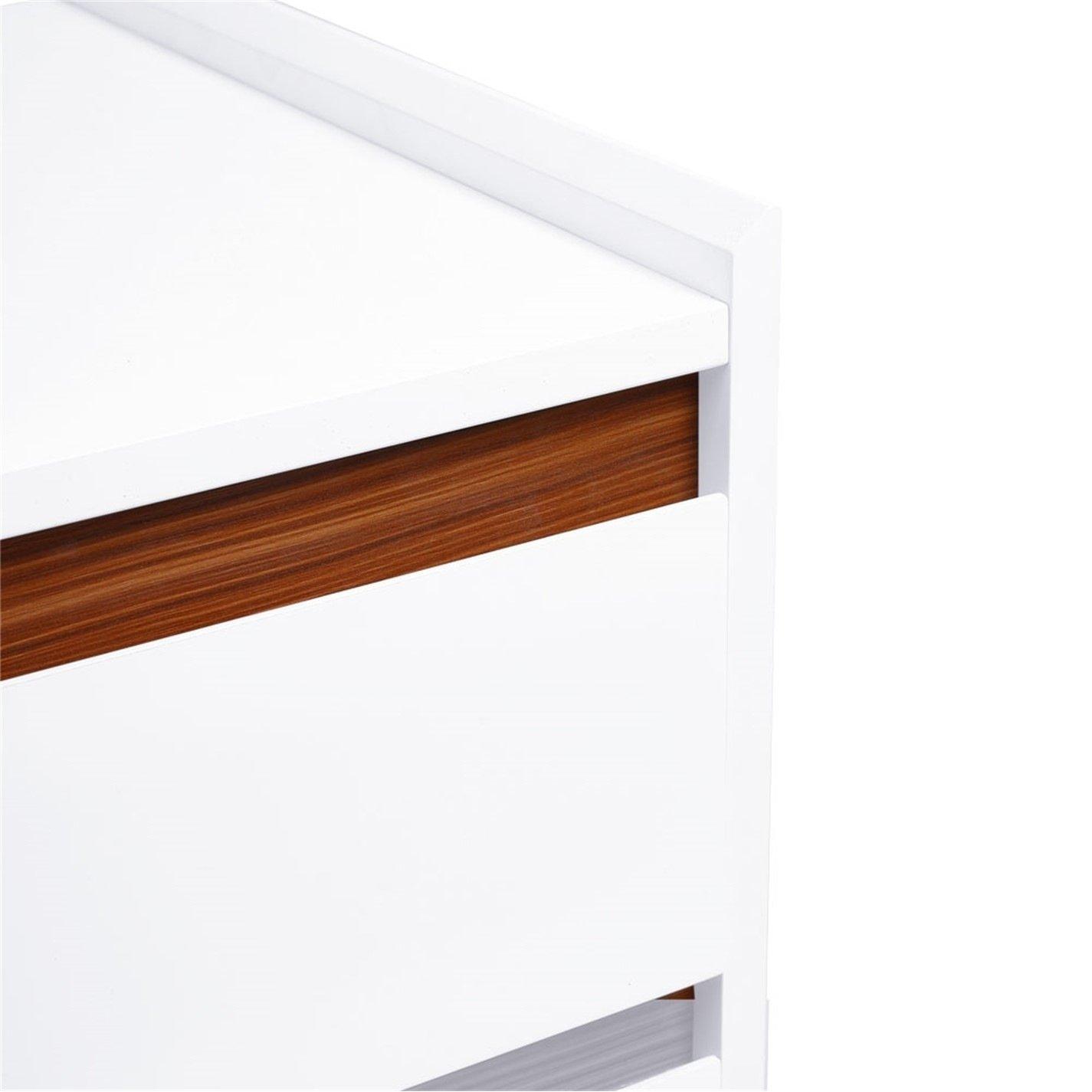 White - Kabinet UK - 4-Tier Bedroom Chest Storage Cabinet - 8