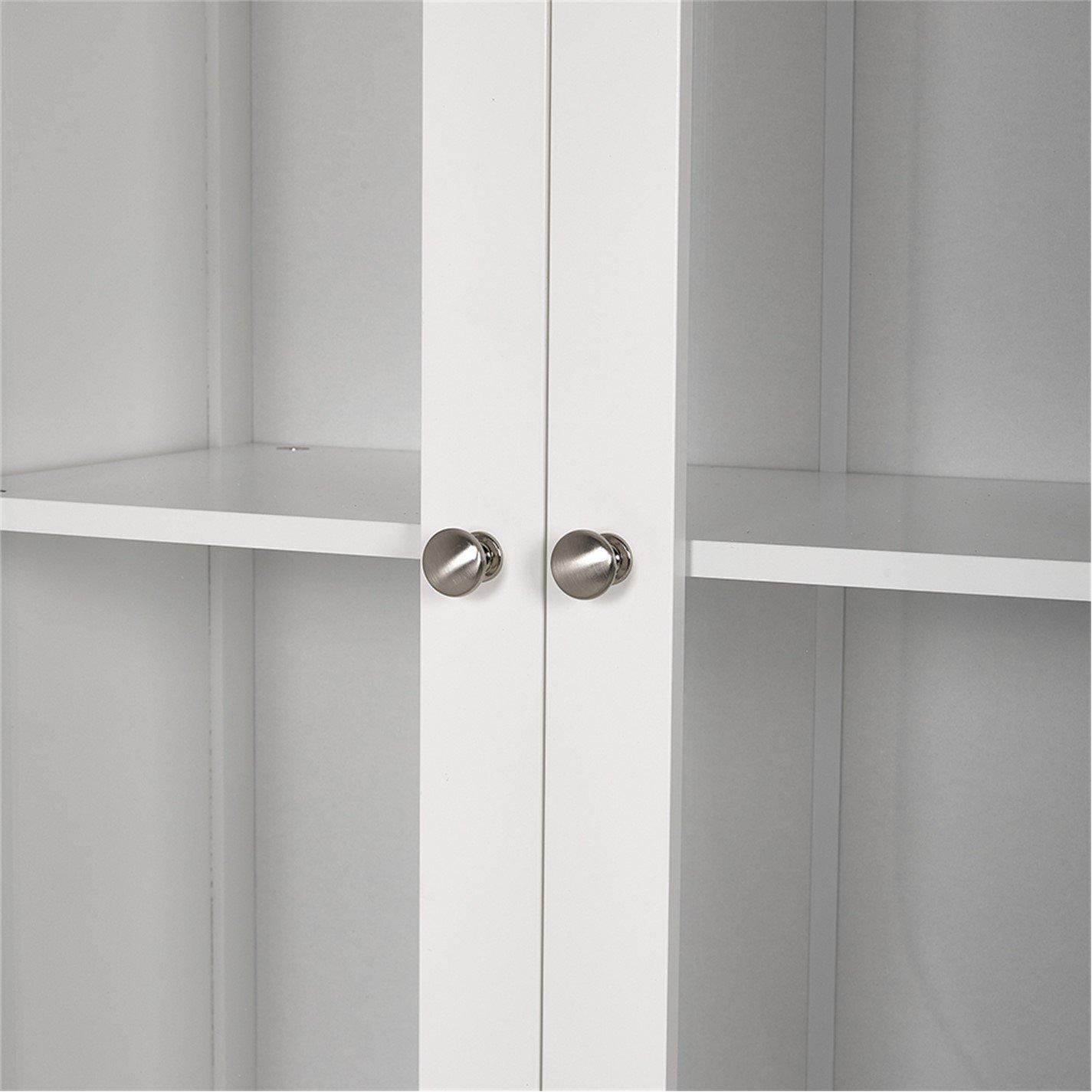 White - Kabinet UK - Modern Tall Glass Door Cabinet - 6