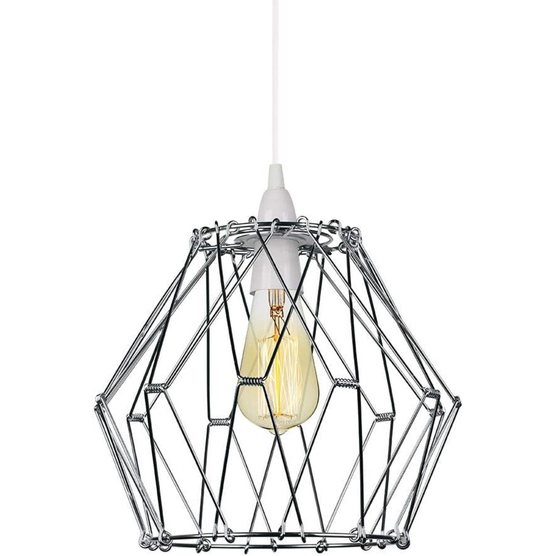Chrome - K Living - Evolution Adjustable Geometric Cage Pendant Light - 2