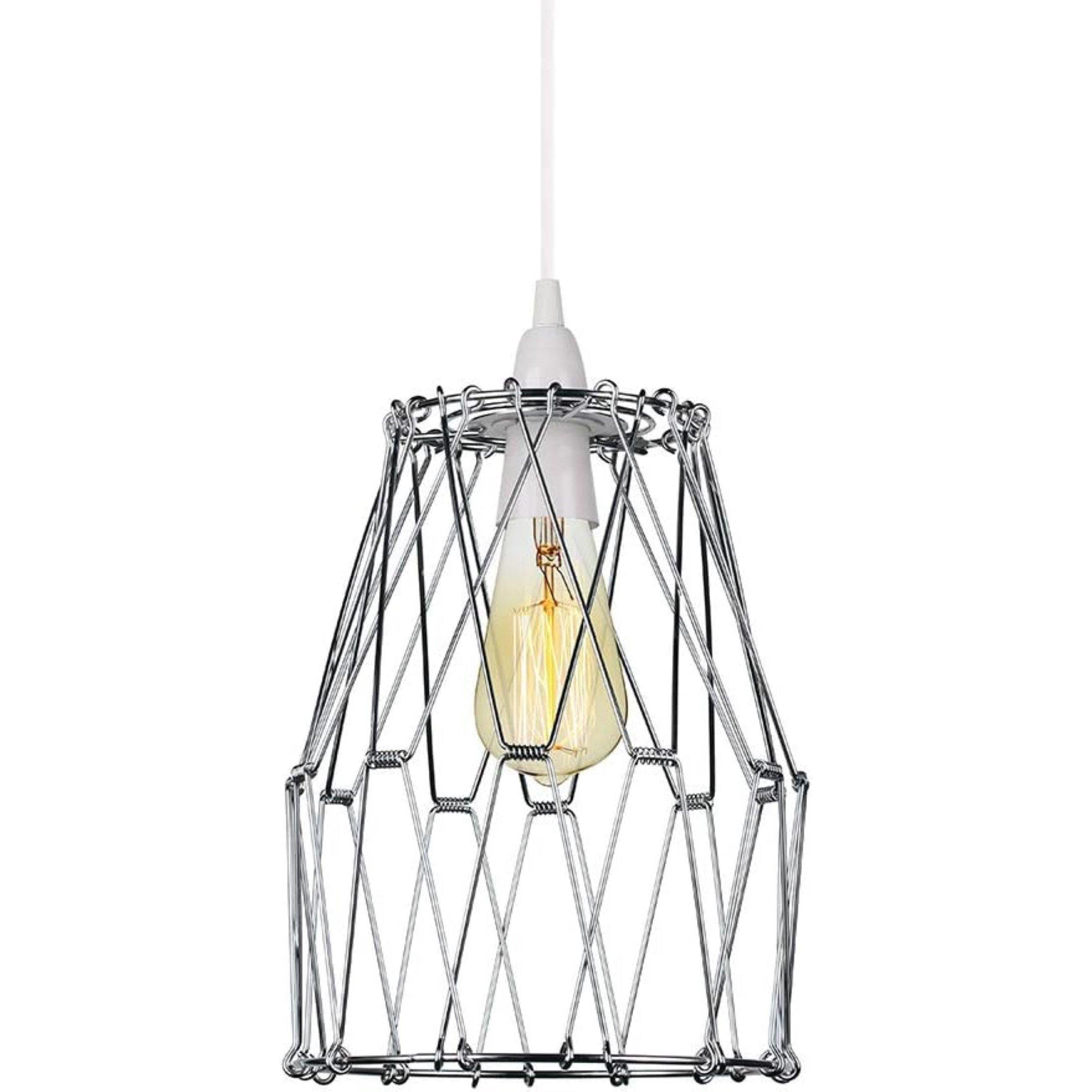 Chrome - K Living - Evolution Adjustable Geometric Cage Pendant Light - 3