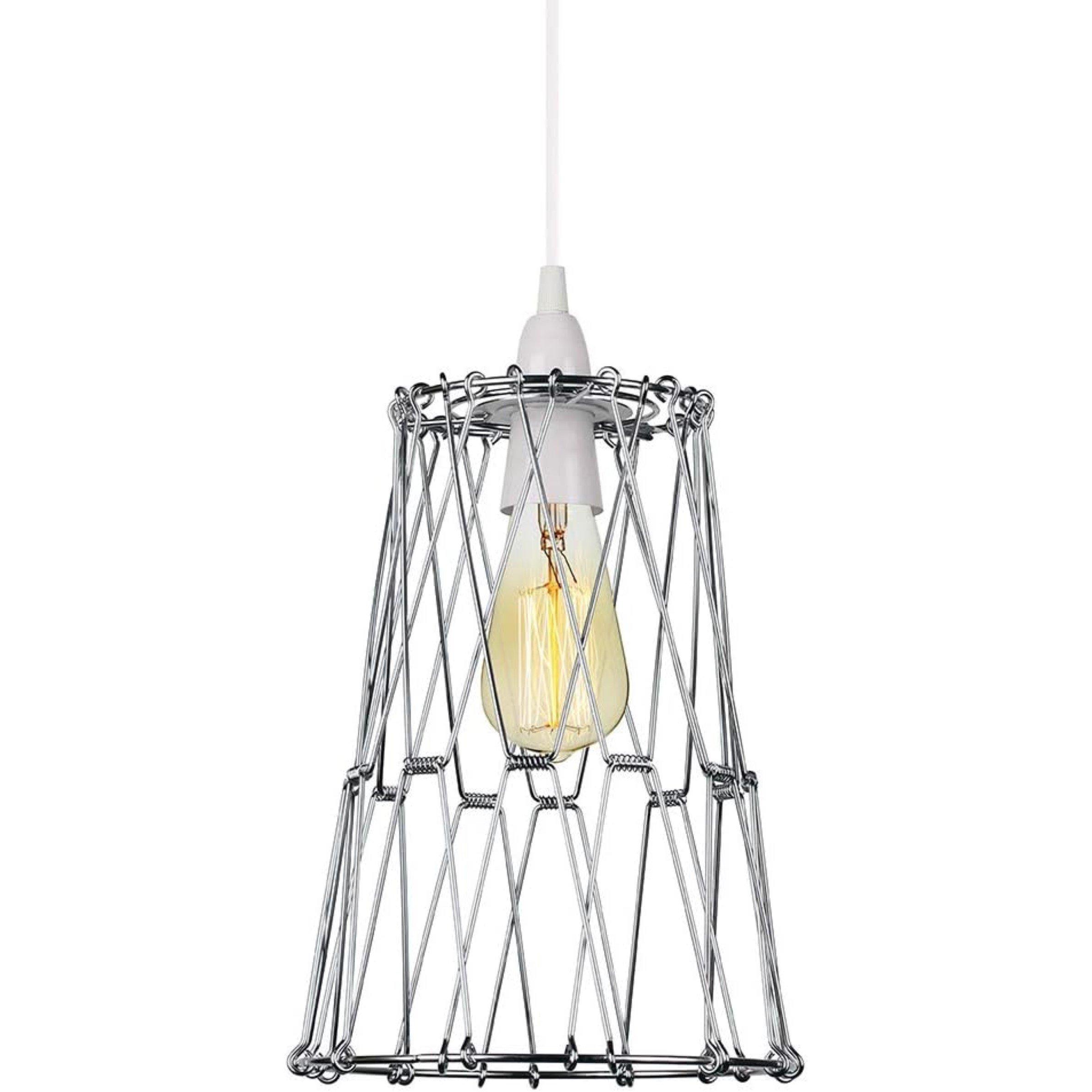 Chrome - K Living - Evolution Adjustable Geometric Cage Pendant Light - 4