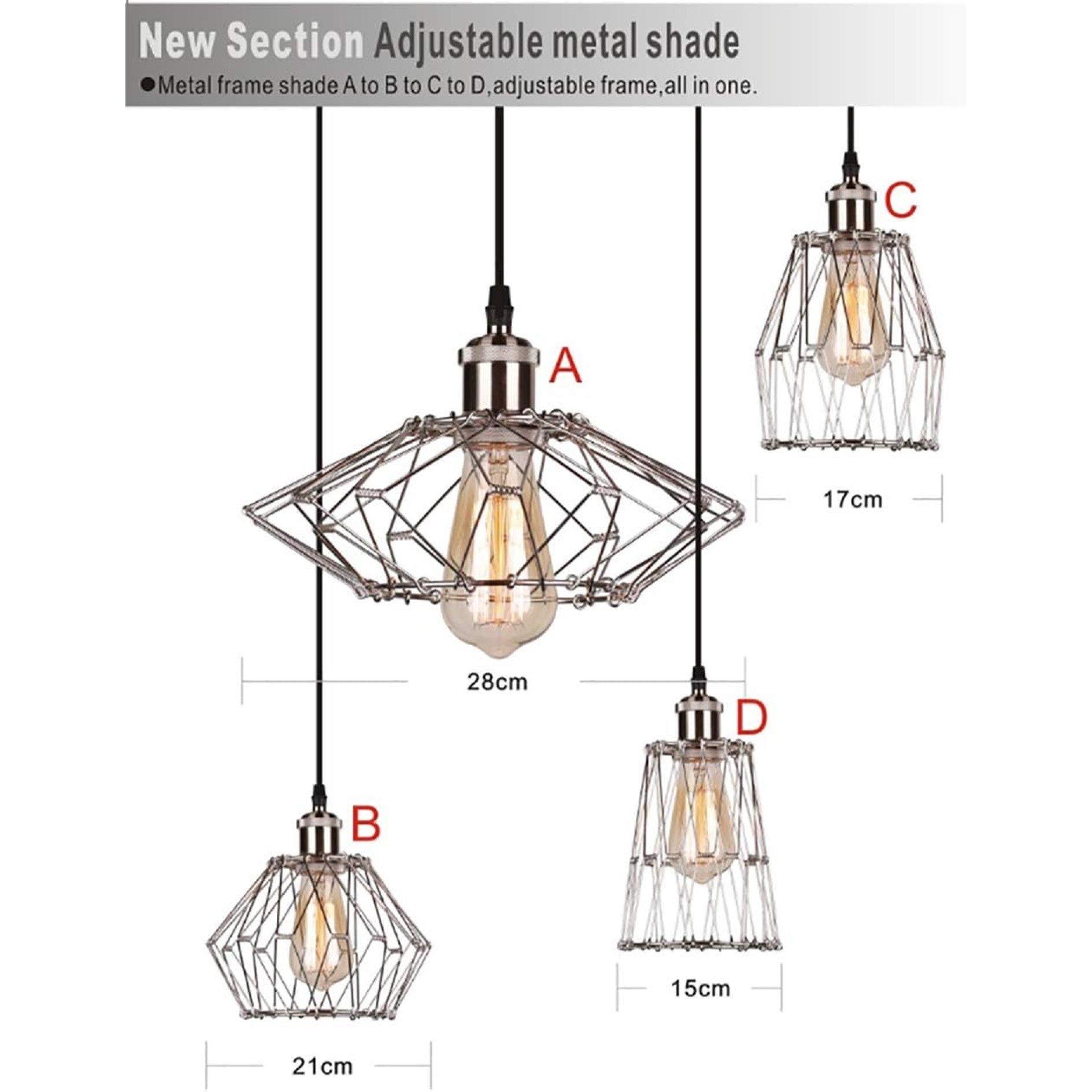 Chrome - K Living - Evolution Adjustable Geometric Cage Pendant Light - 6