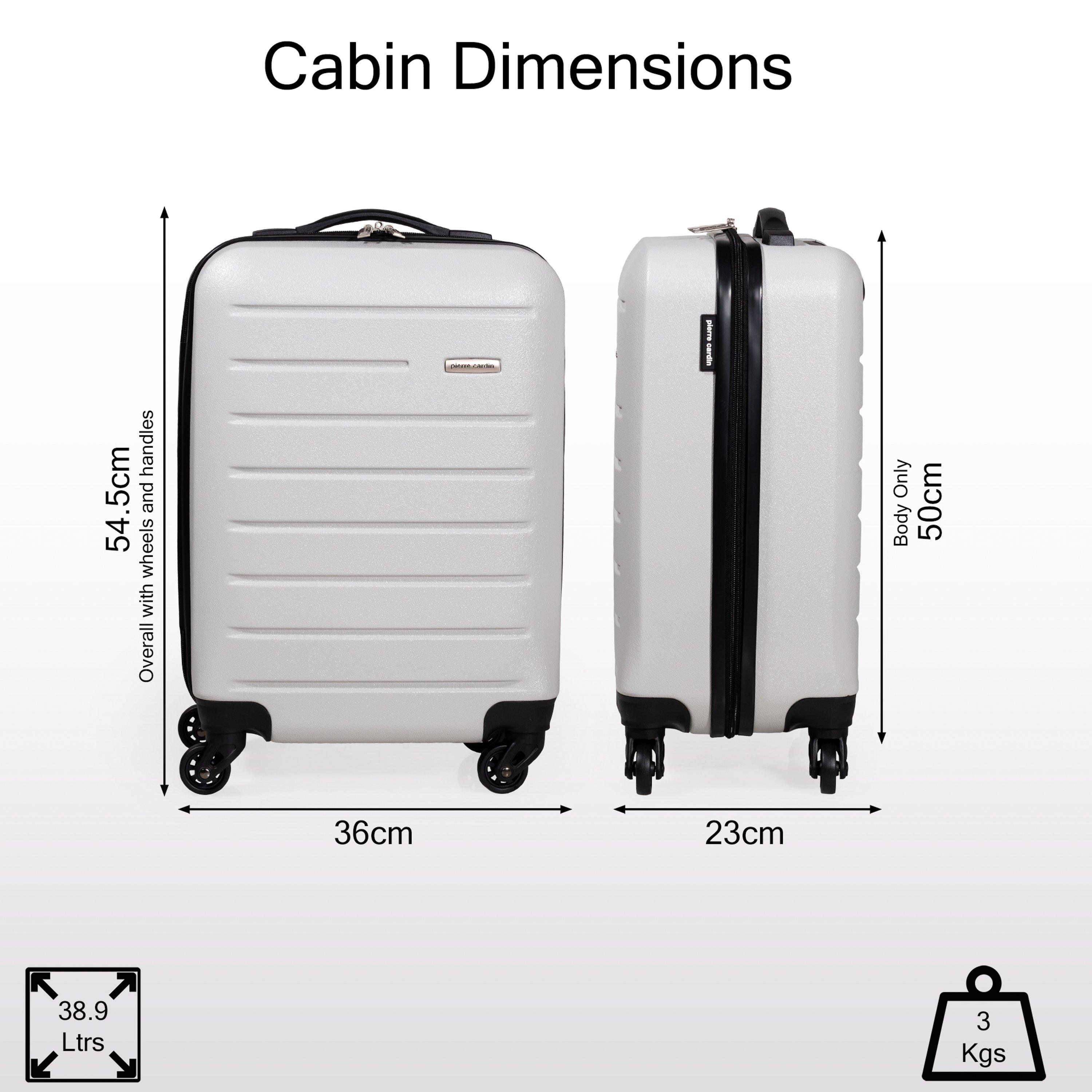 Light Grey - Pierre Cardin - Voyager Hard Shell Travel Suitcase Cabin Luggage - 5