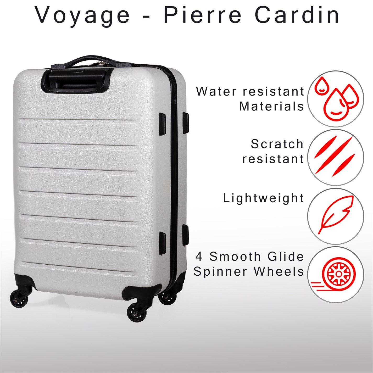 Light Grey - Pierre Cardin - Voyager Hard Shell Travel Suitcase Cabin Luggage - 6