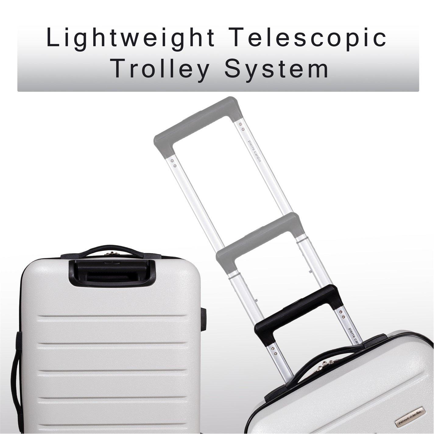 Light Grey - Pierre Cardin - Voyager Hard Shell Travel Suitcase Cabin Luggage - 7