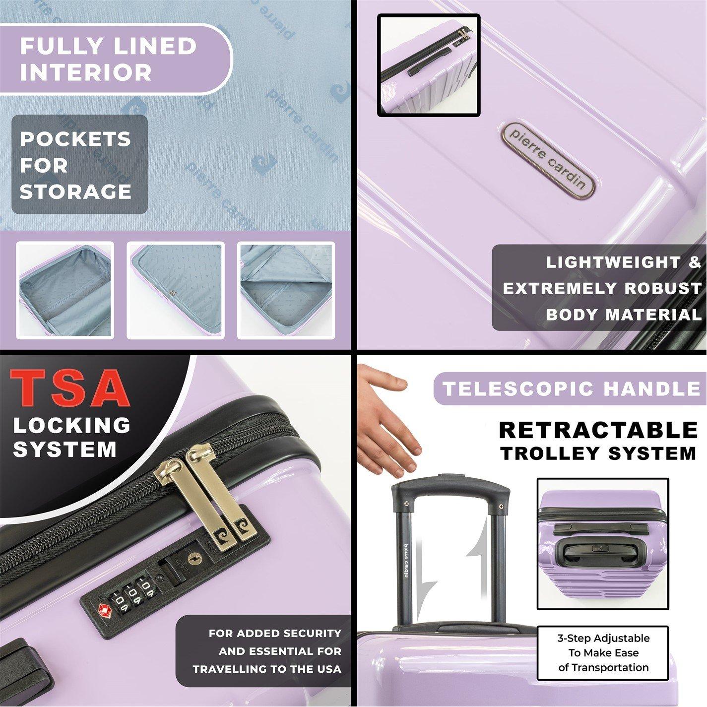 Purple Cl900-10 - Pierre Cardin - Provence Lightweight Hardshell Luggage with Wheels - 4