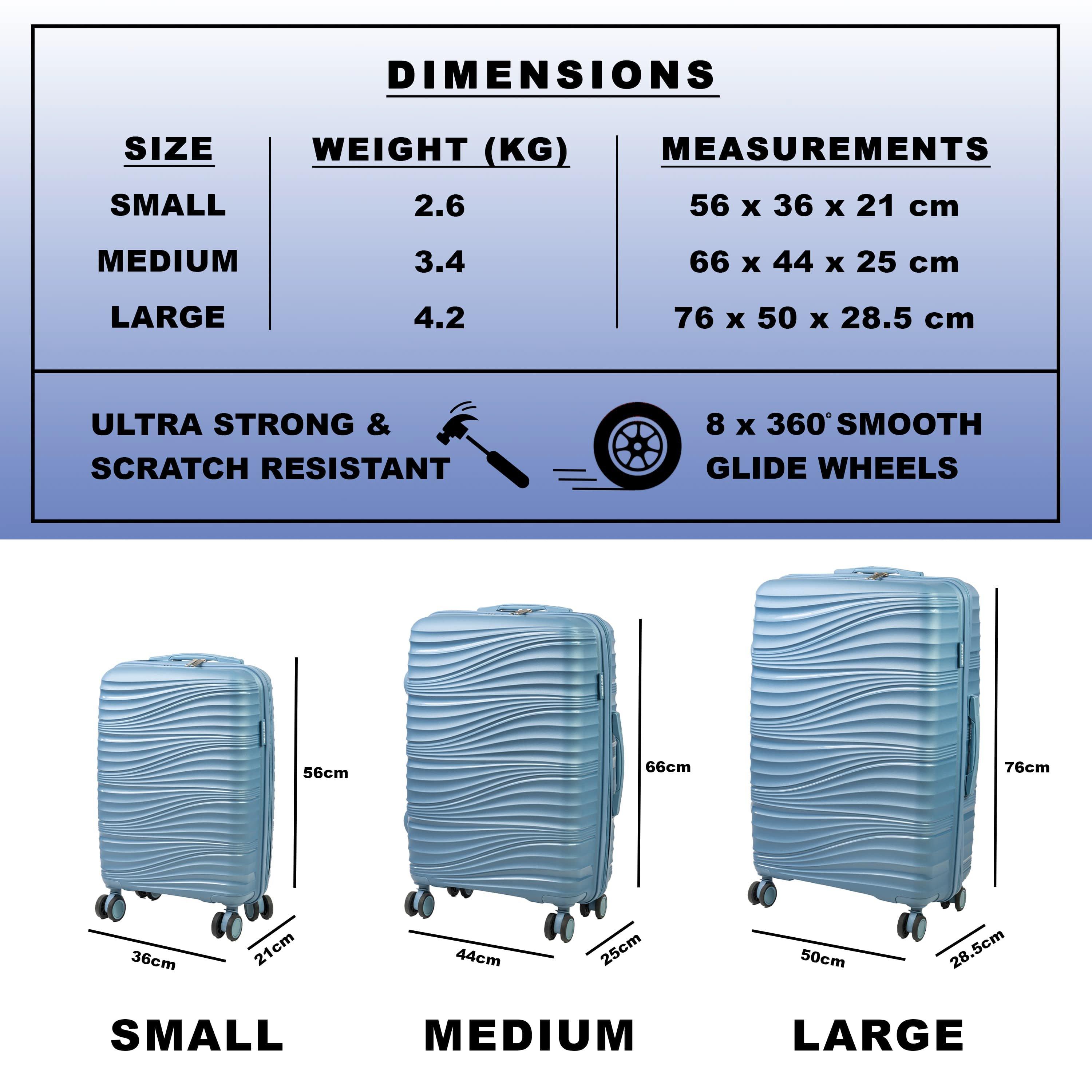 Blue Cl901-05 - Pierre Cardin - Riviera Hard Shell Travel Suitcase Wheeled Luggage - 3