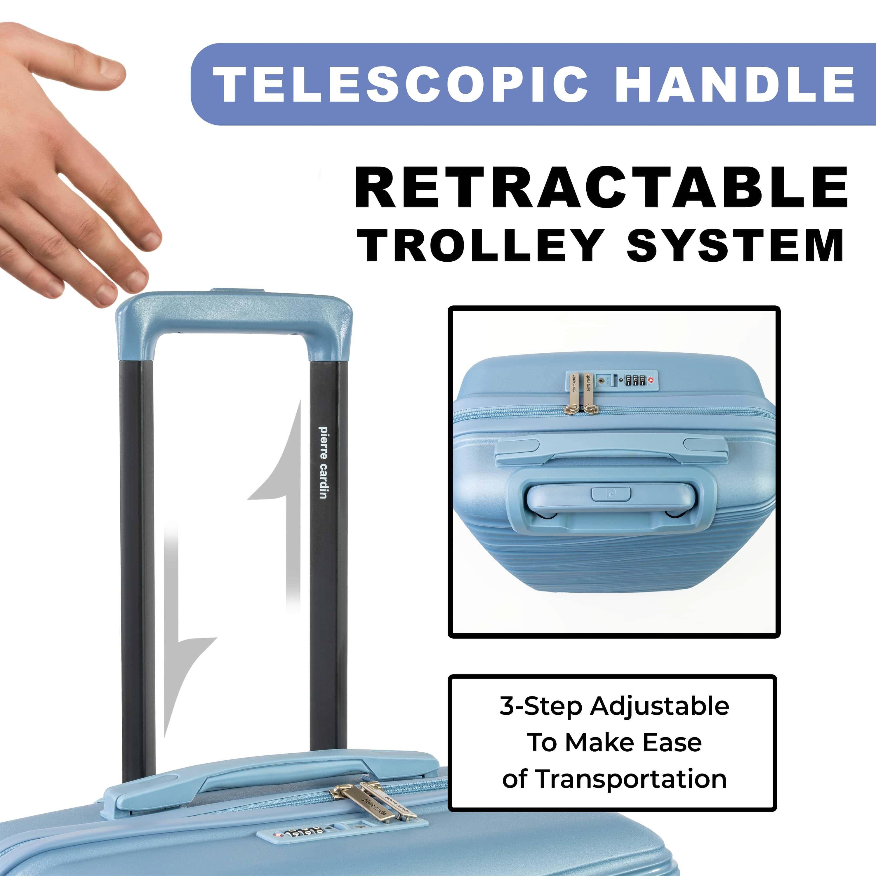 Blue Cl901-05 - Pierre Cardin - Riviera Hard Shell Travel Suitcase Wheeled Luggage - 6