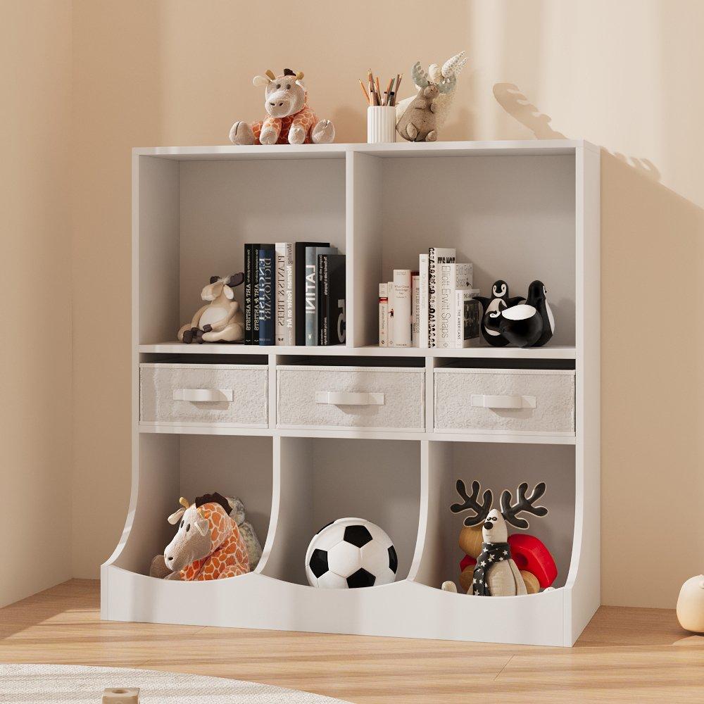 White - Kabinet UK - 3-Tier Open Style Toy and Book Storage Cabinet - 2