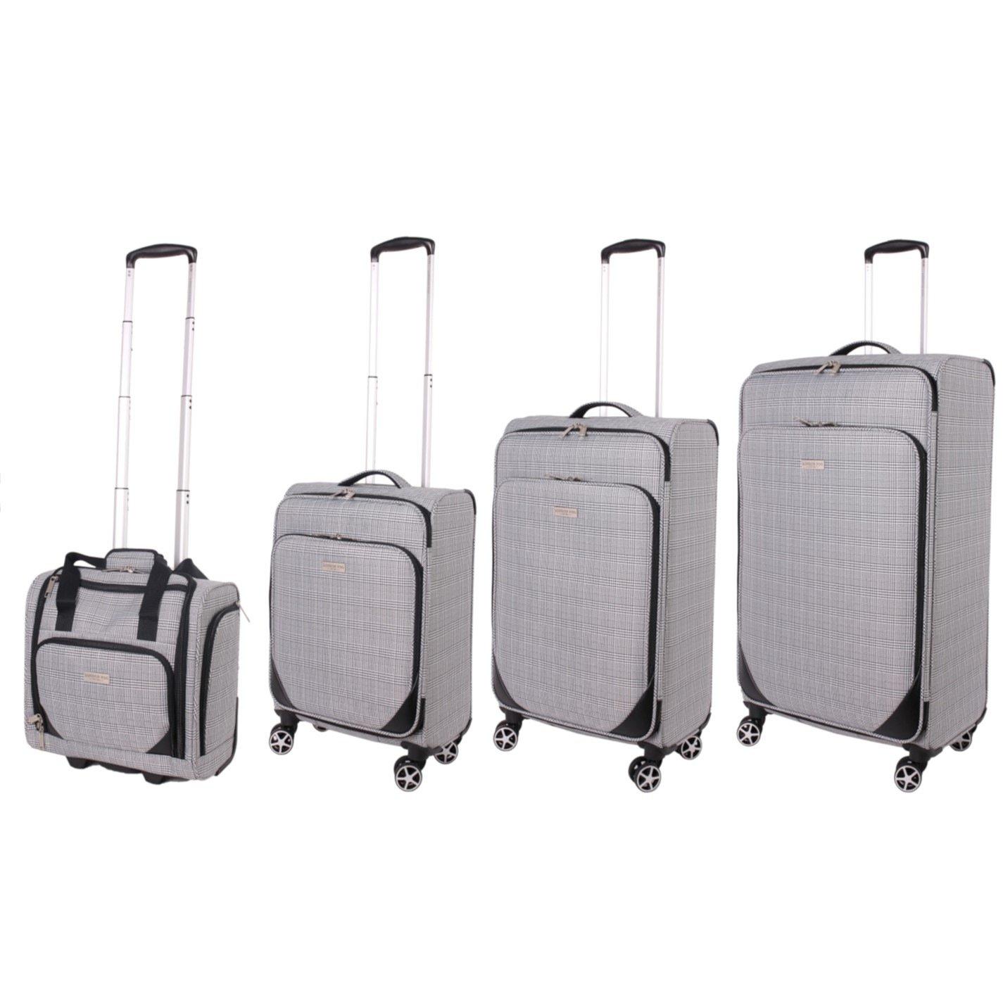 London Fog  The Newbury Soft Shell Hold Luggage And Cabin Case - Black Lfl004-01 - Under Seat