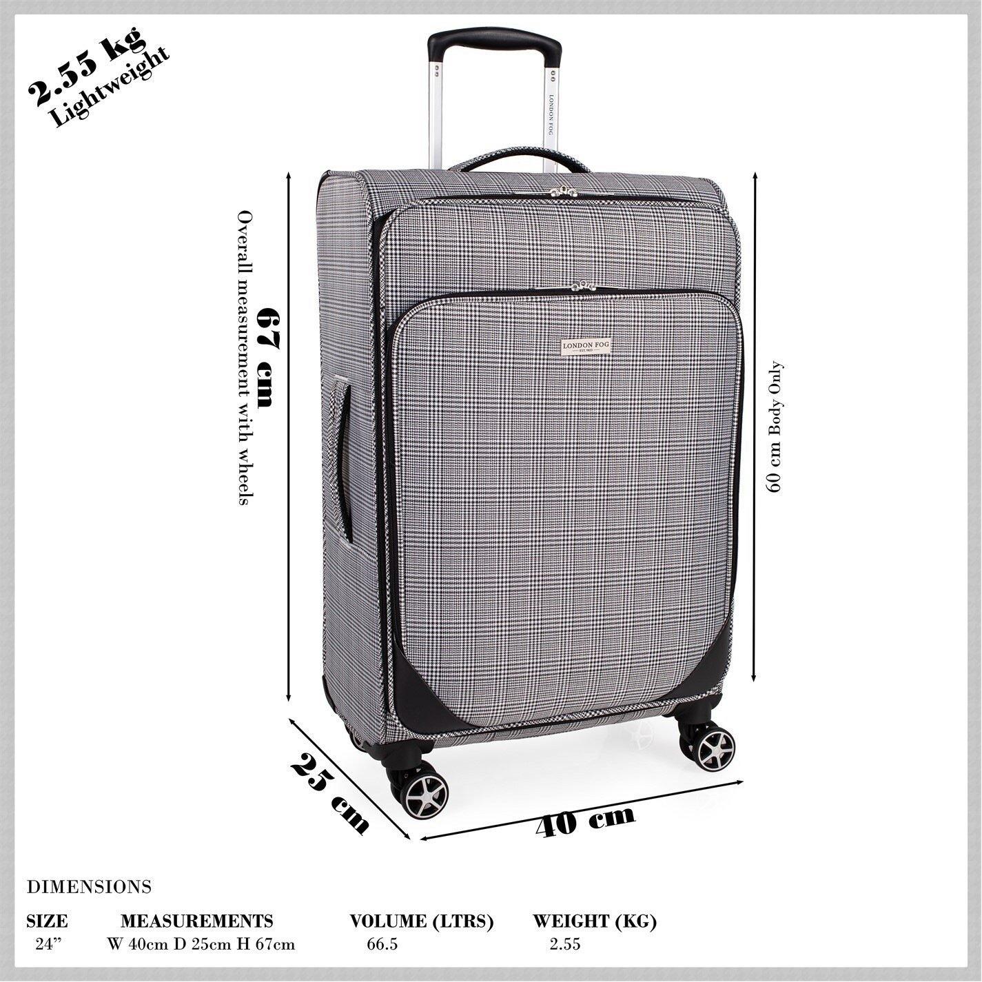 Black Lfl004-01 - London Fog - The Newbury Soft Shell Hold Luggage and Cabin Case - 3