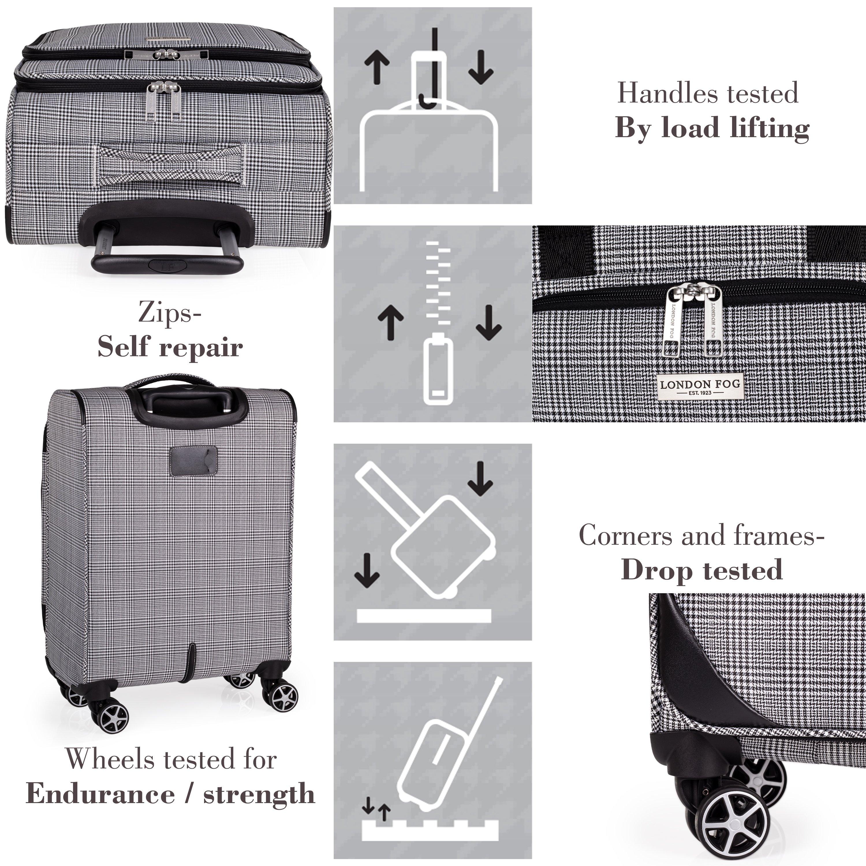 Black Lfl004-01 - London Fog - The Newbury Soft Shell Hold Luggage and Cabin Case - 6