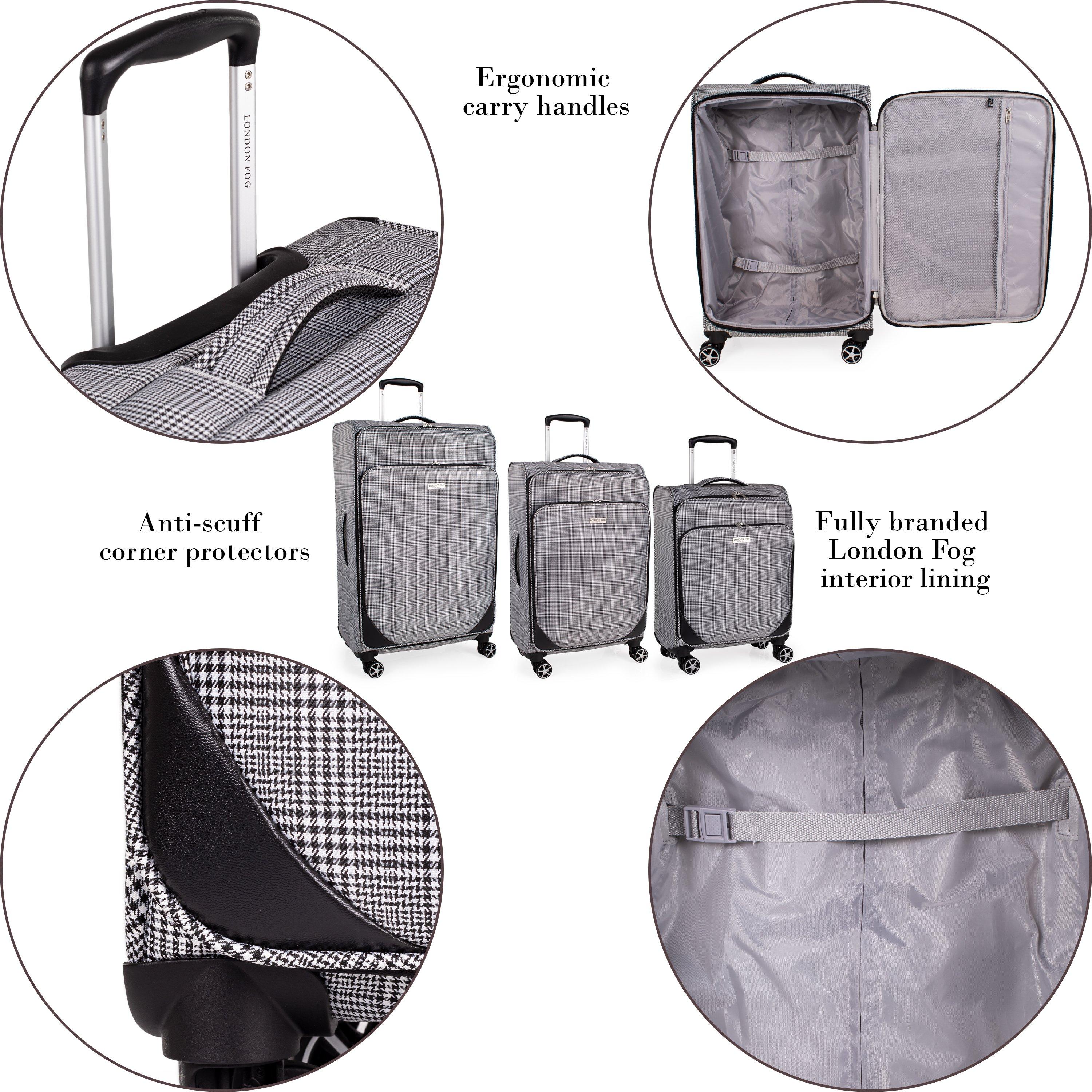 Black Lfl004-01 - London Fog - The Newbury Soft Shell Hold Luggage and Cabin Case - 7