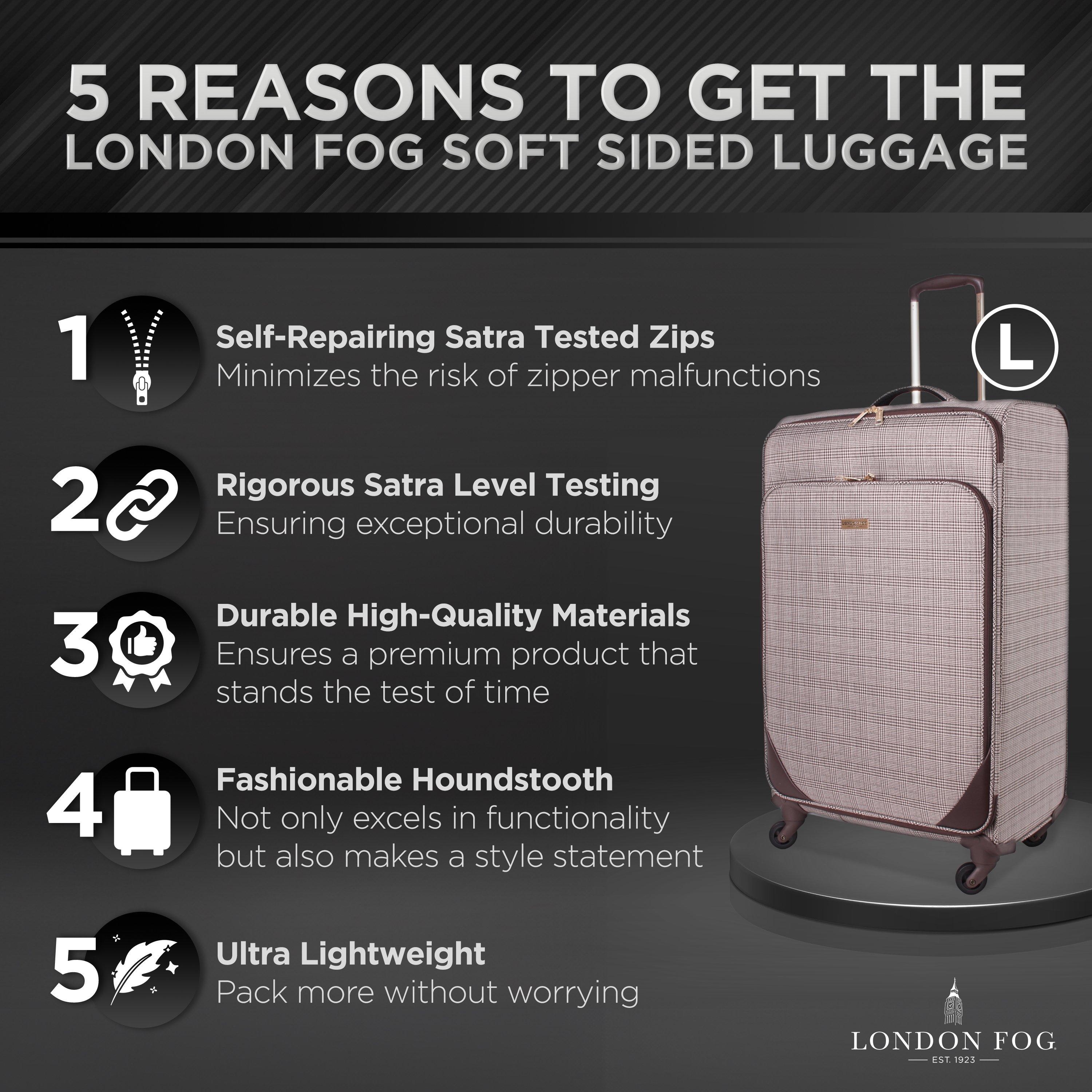Black Lfl004-01 - London Fog - The Newbury Soft Shell Hold Luggage and Cabin Case - 8