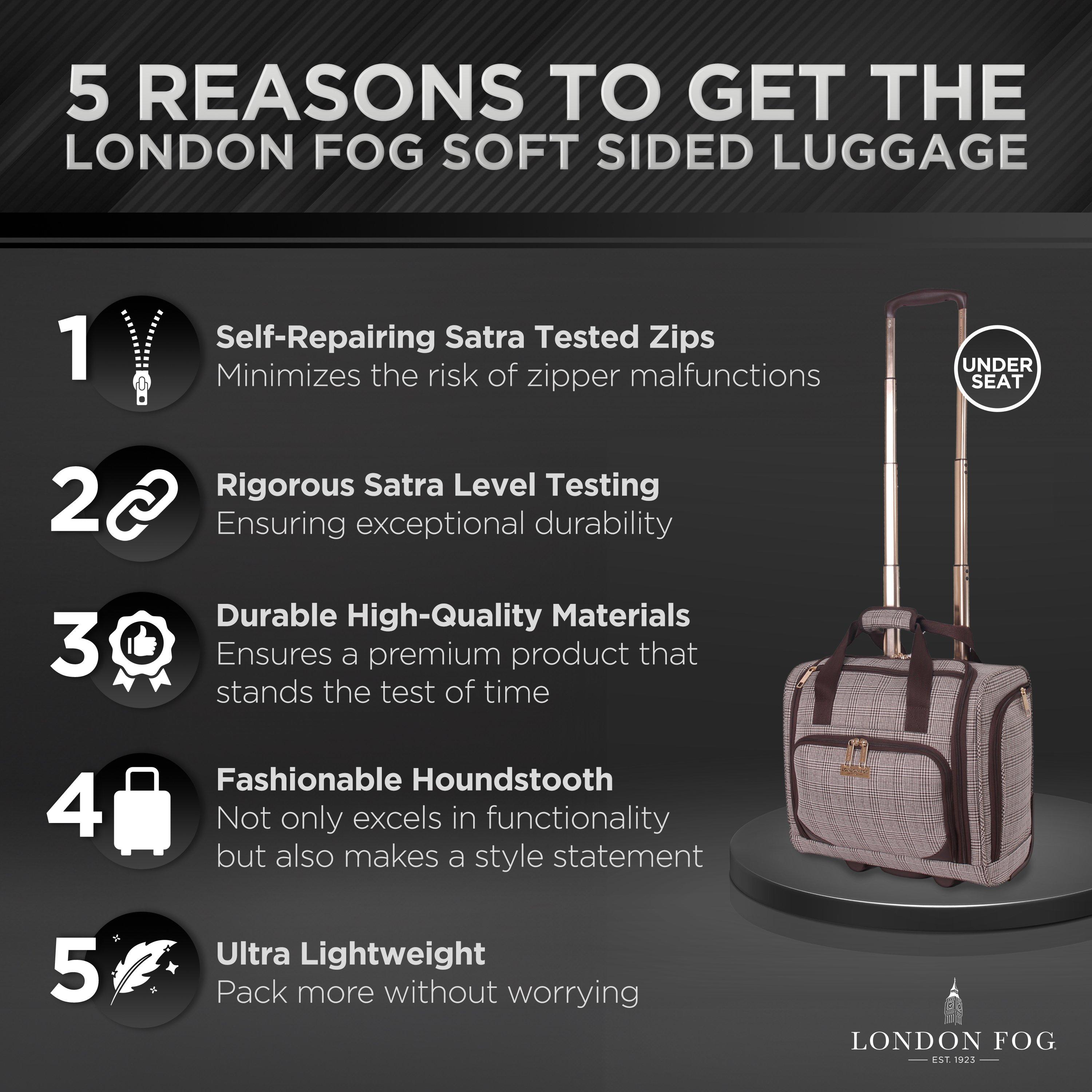 Black Lfl004-01 - London Fog - The Newbury Soft Shell Hold Luggage and Cabin Case - 10