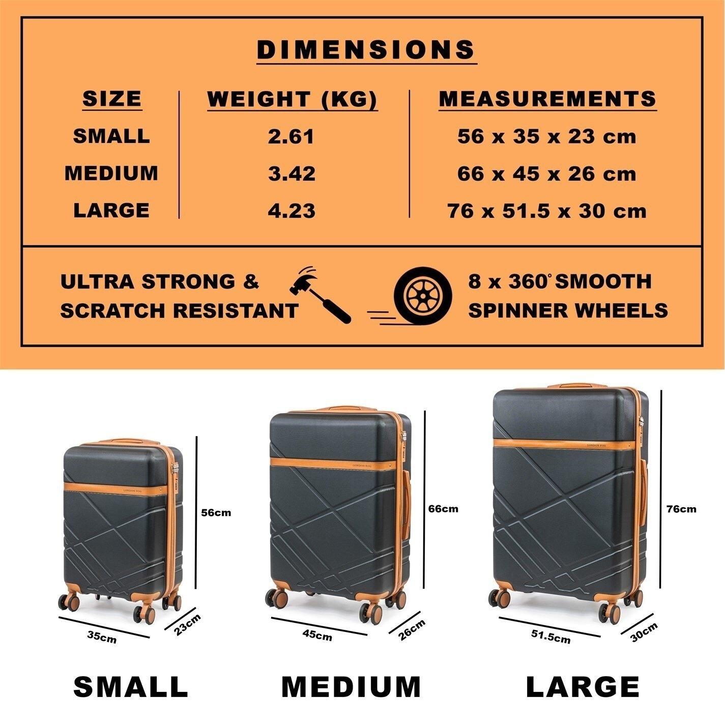 Black/Tan Lfl00 - London Fog - Eton Hardshell Suitcase Wheeled Matching Luggage - 3