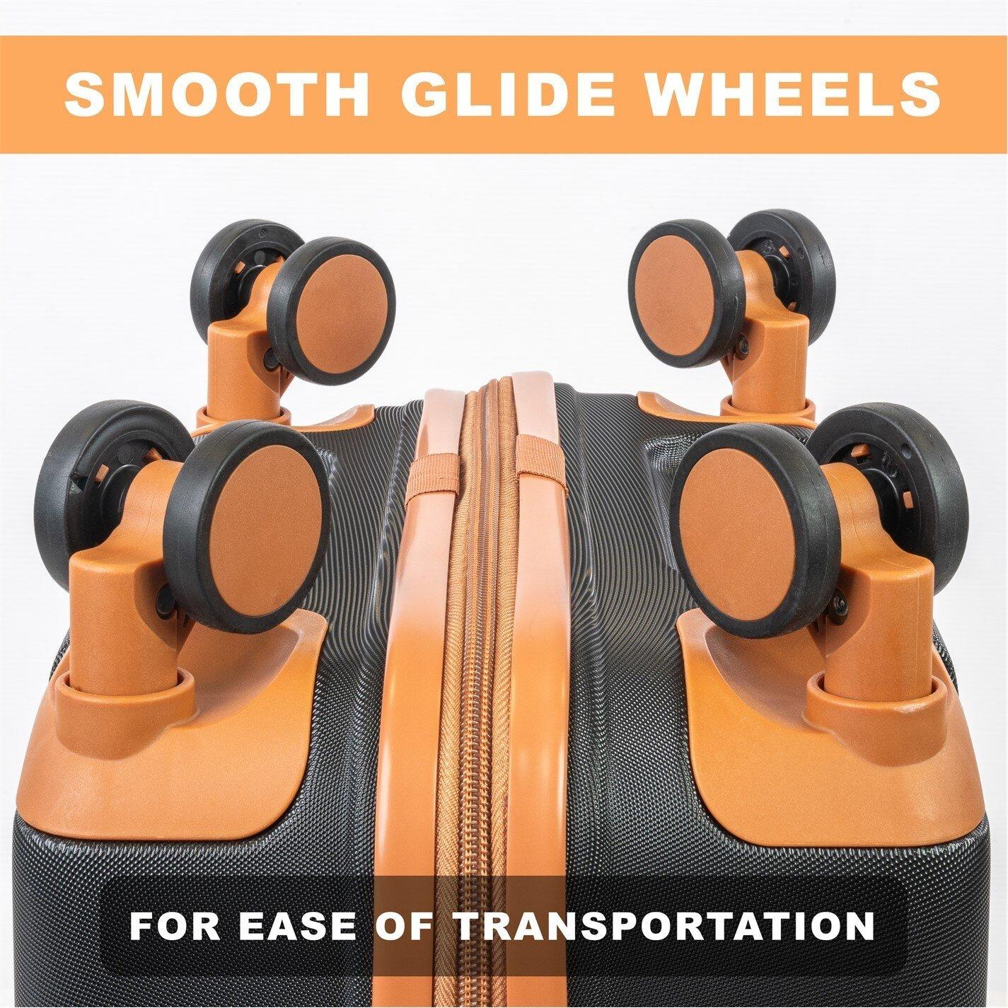 Black/Tan Lfl00 - London Fog - Eton Hardshell Suitcase Wheeled Matching Luggage - 5