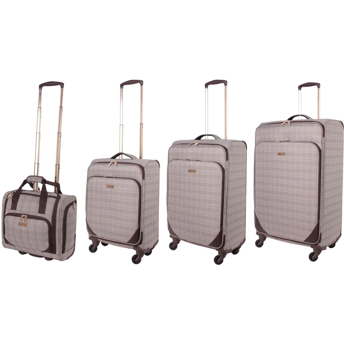 Brown Lfl003-04 - London Fog - Camberley Soft Shell Suitcase Luggage with Wheels - 1