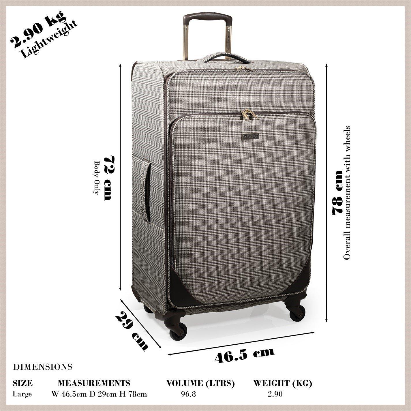 Brown Lfl003-04 - London Fog - Camberley Soft Shell Suitcase Luggage with Wheels - 2