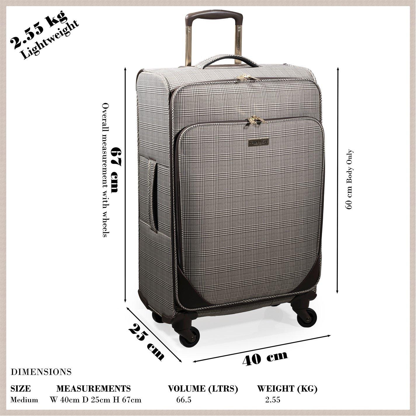 Brown Lfl003-04 - London Fog - Camberley Soft Shell Suitcase Luggage with Wheels - 3