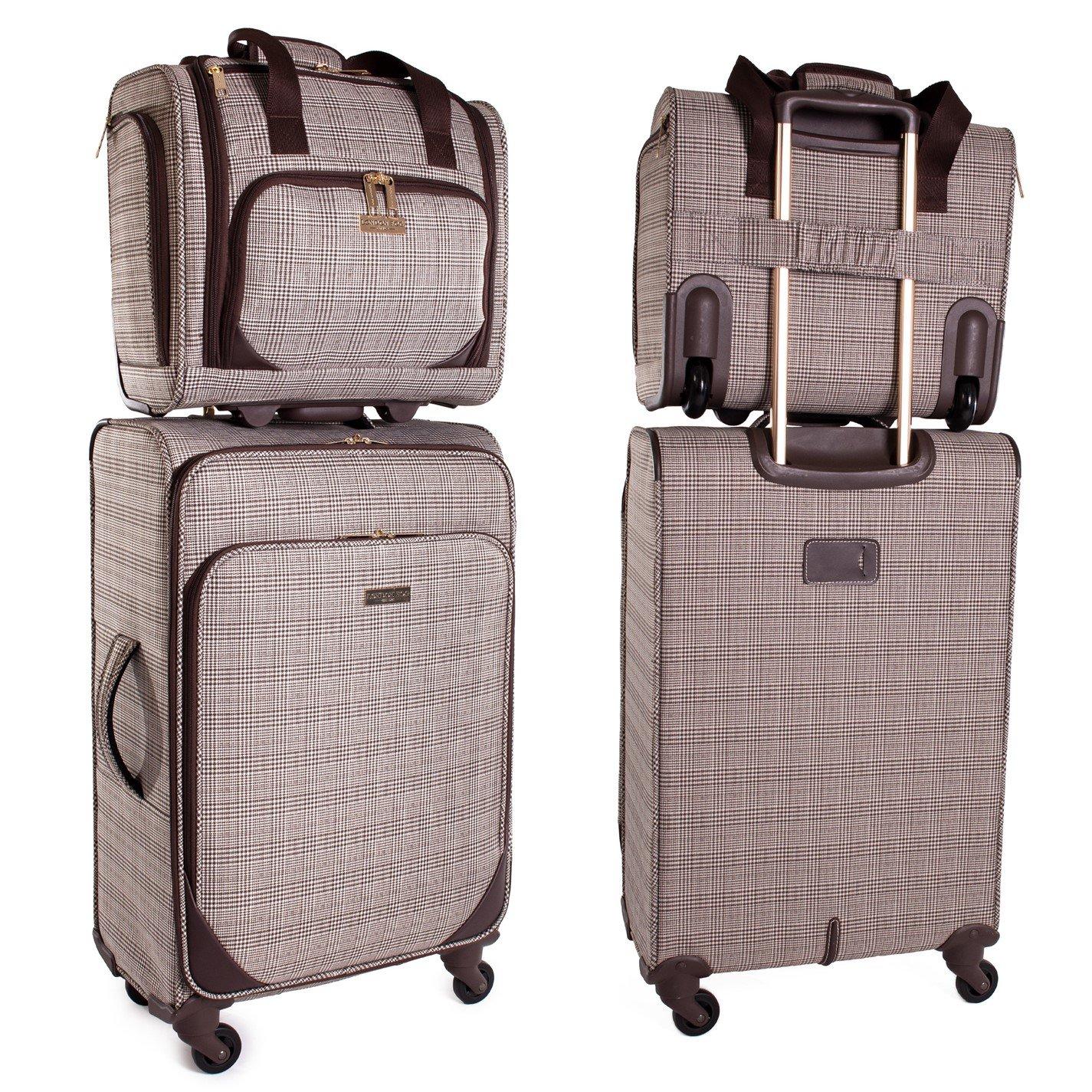 Brown Lfl003-04 - London Fog - Camberley Soft Shell Suitcase Luggage with Wheels - 6
