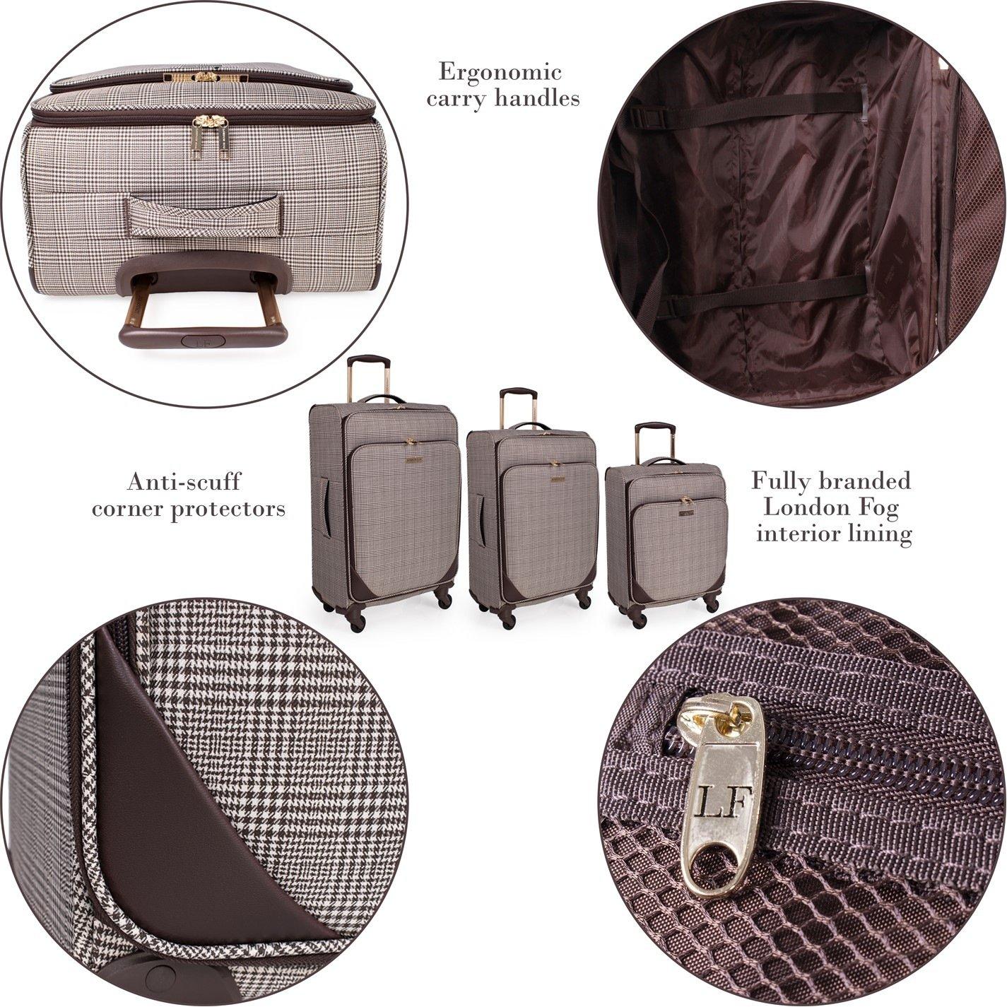 Brown Lfl003-04 - London Fog - Camberley Soft Shell Suitcase Luggage with Wheels - 7