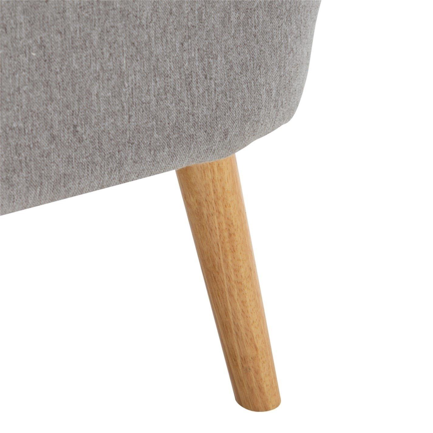 Grey - Kabinet UK - Contemporary Wing Back Armchair and Ottoman Set - 7