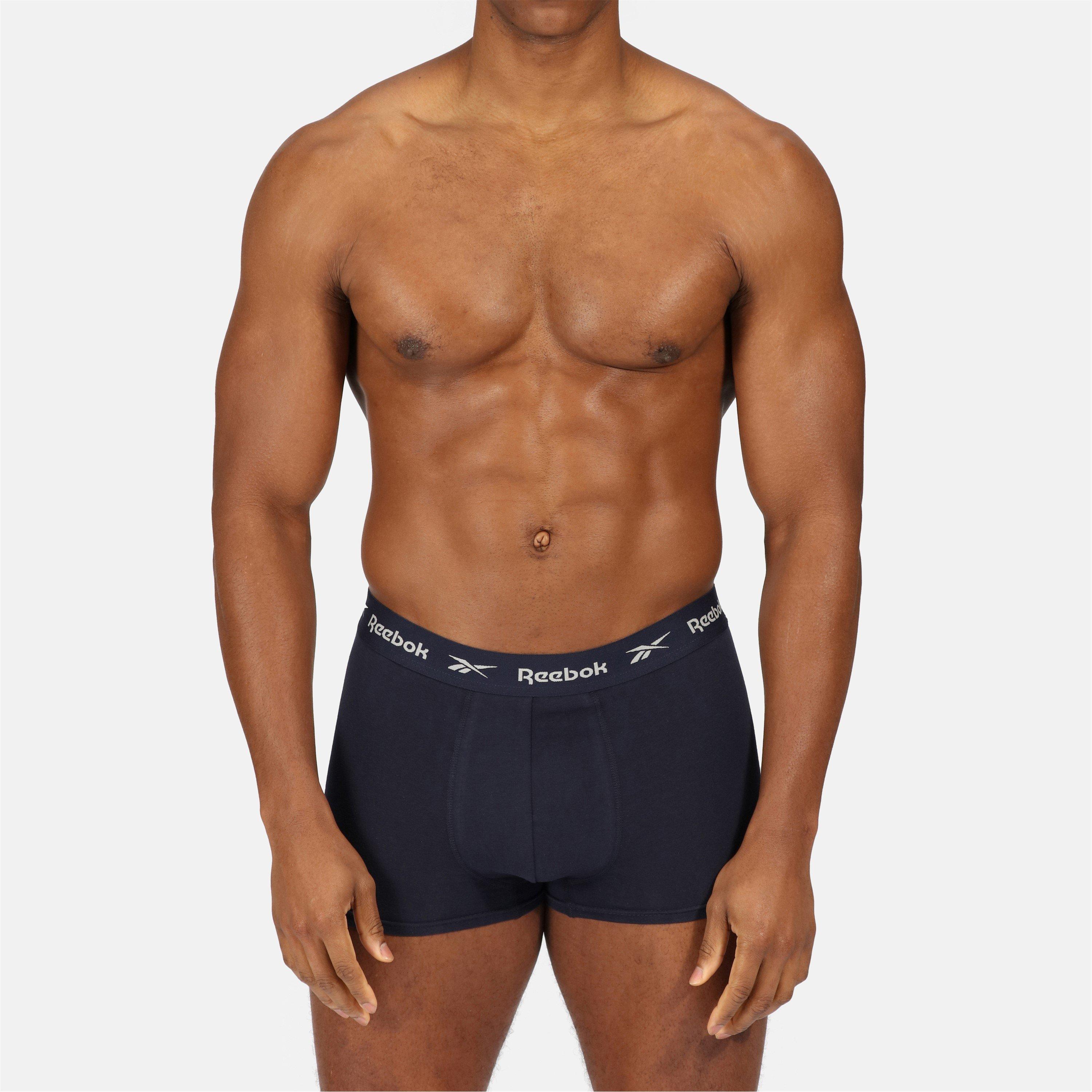 Preto/Branco/Cinza/Azul Escuro - Reebok - Mens 5 Pack Trunks - 13