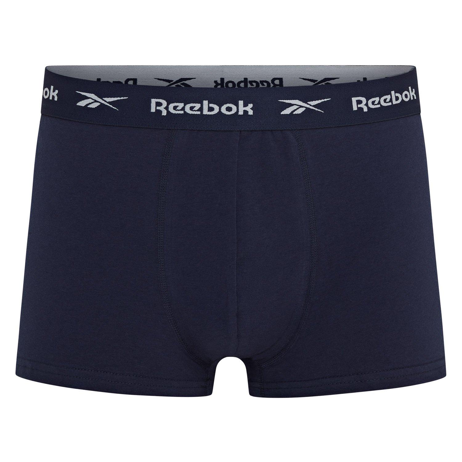 Preto/Branco/Cinza/Azul Escuro - Reebok - Mens 5 Pack Trunks - 8