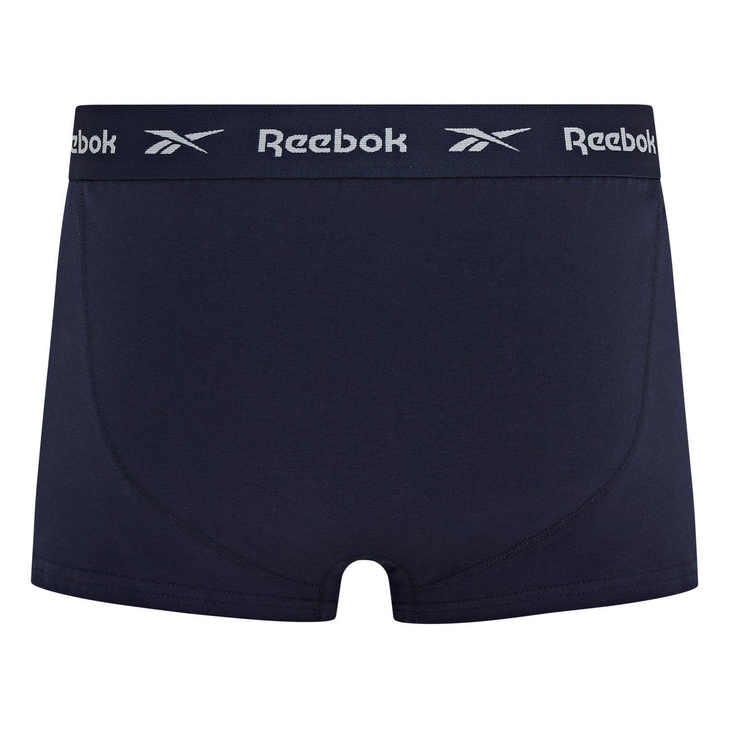 Preto/Branco/Cinza/Azul Escuro - Reebok - Mens 5 Pack Trunks - 9