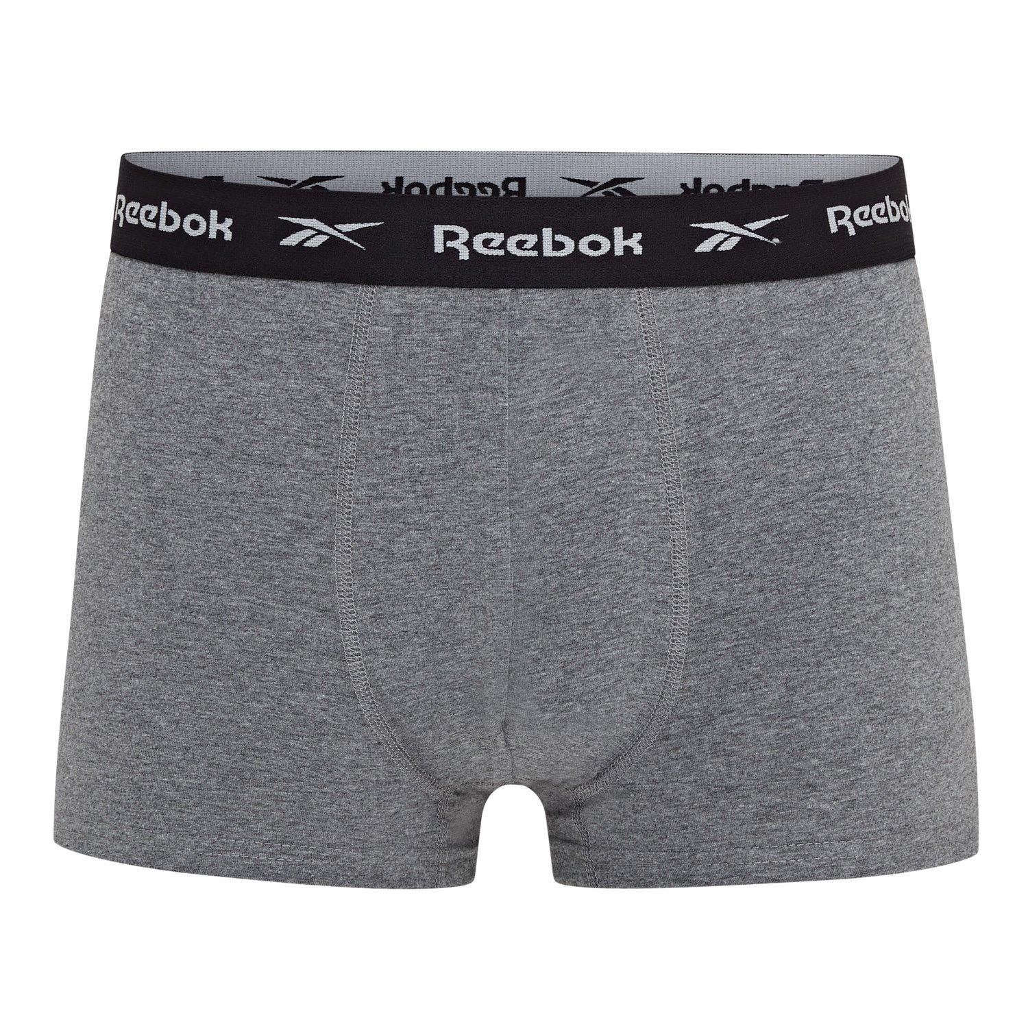 Preto/Branco/Cinza/Azul Escuro - Reebok - Mens 5 Pack Trunks - 10