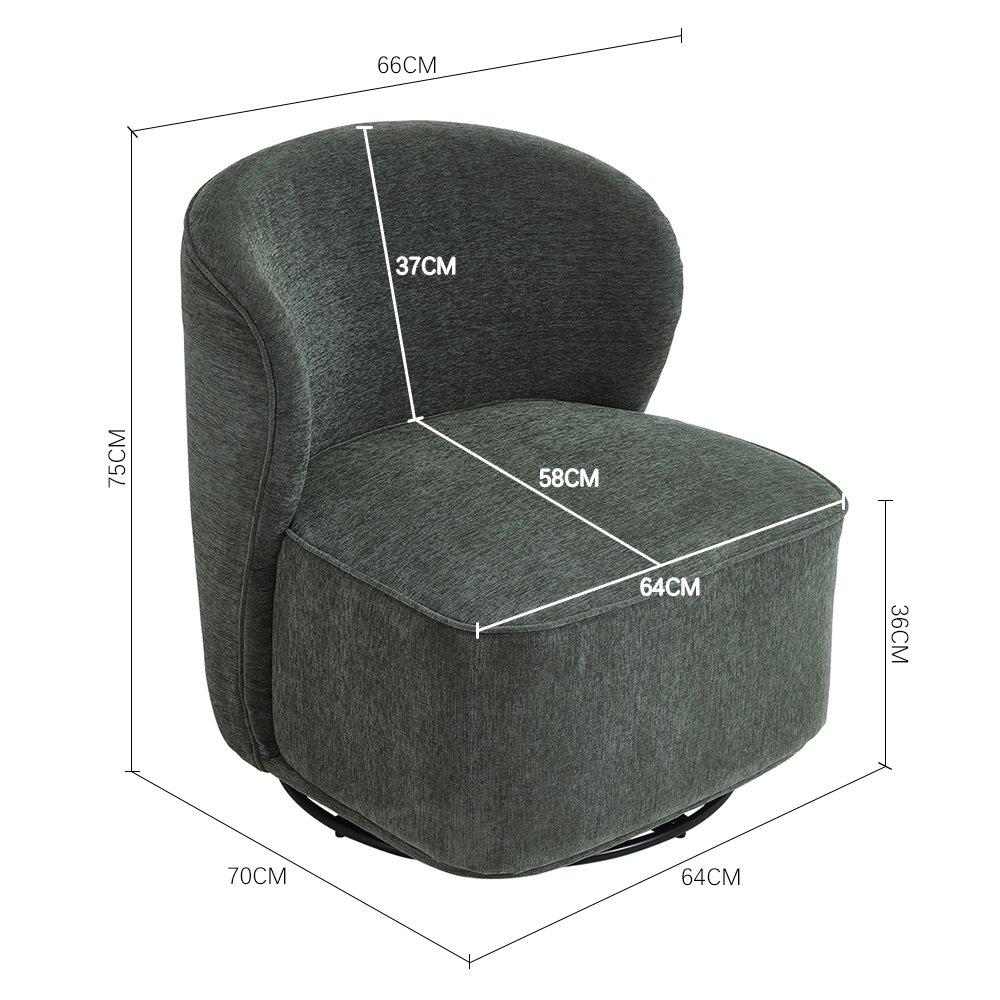 Dark Green - Kabinet UK - Chic Upholstered Swivel Chair - 9