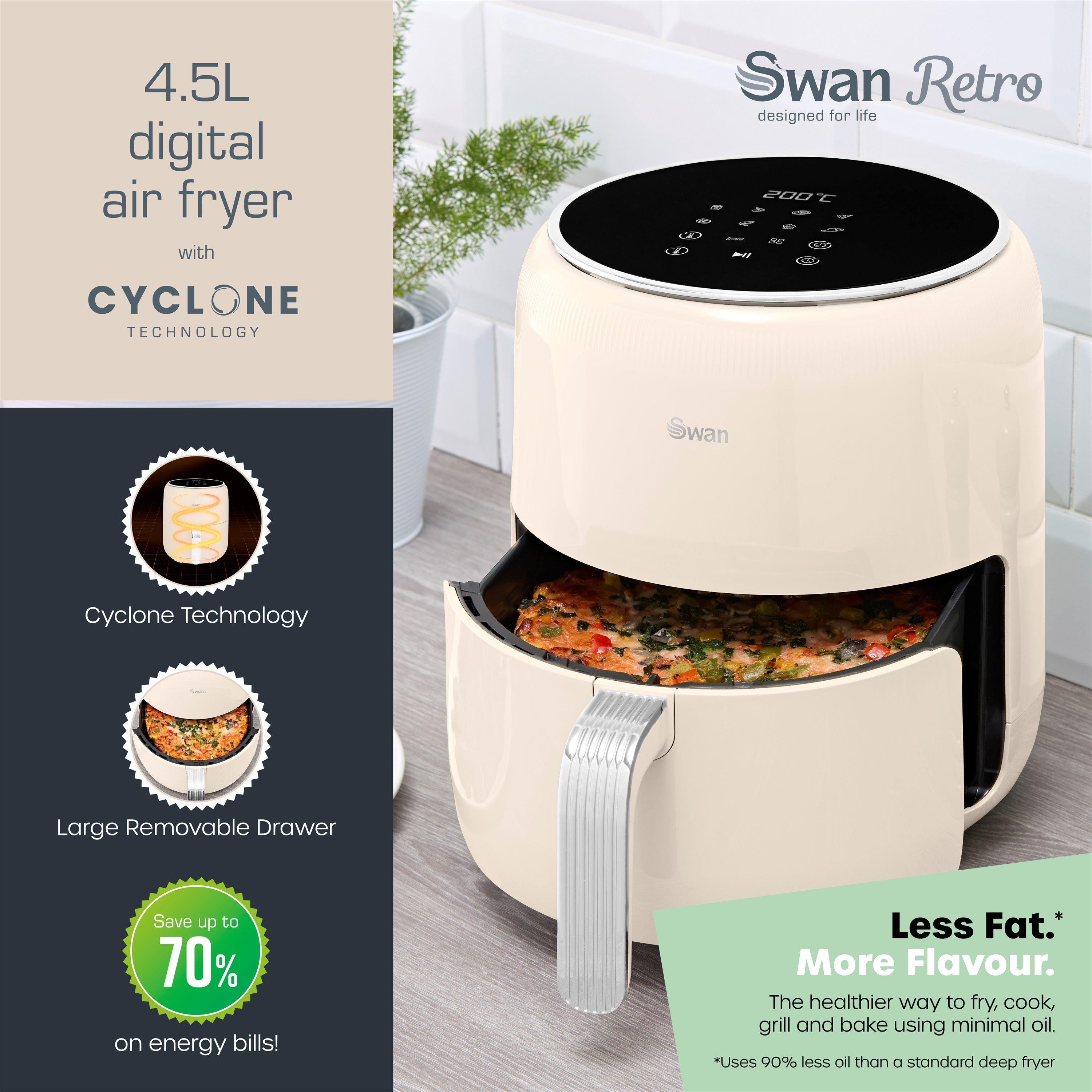 Cream - Swan - Swan Retro 4.5L Air Fryer - 2
