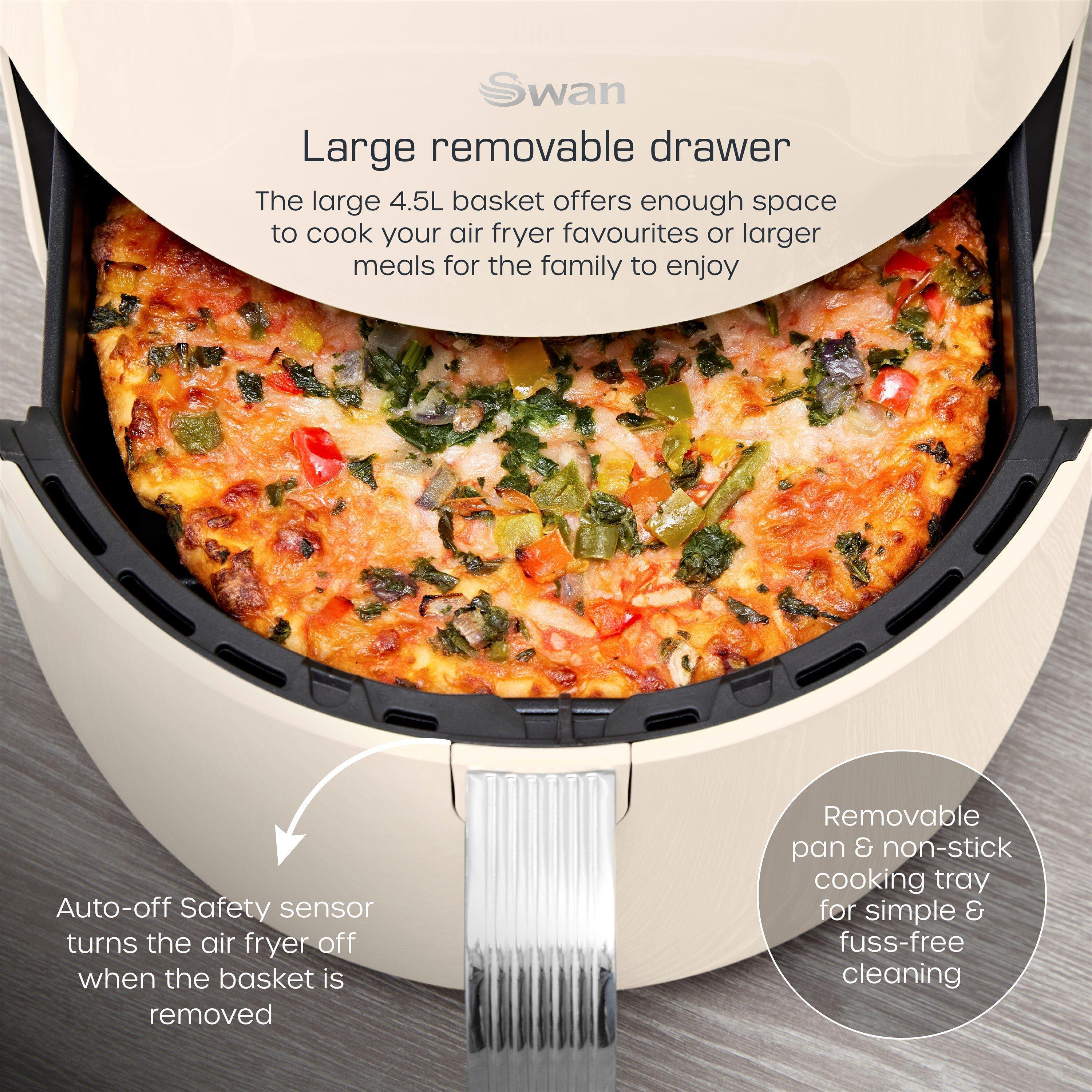 Cream - Swan - Swan Retro 4.5L Air Fryer - 4