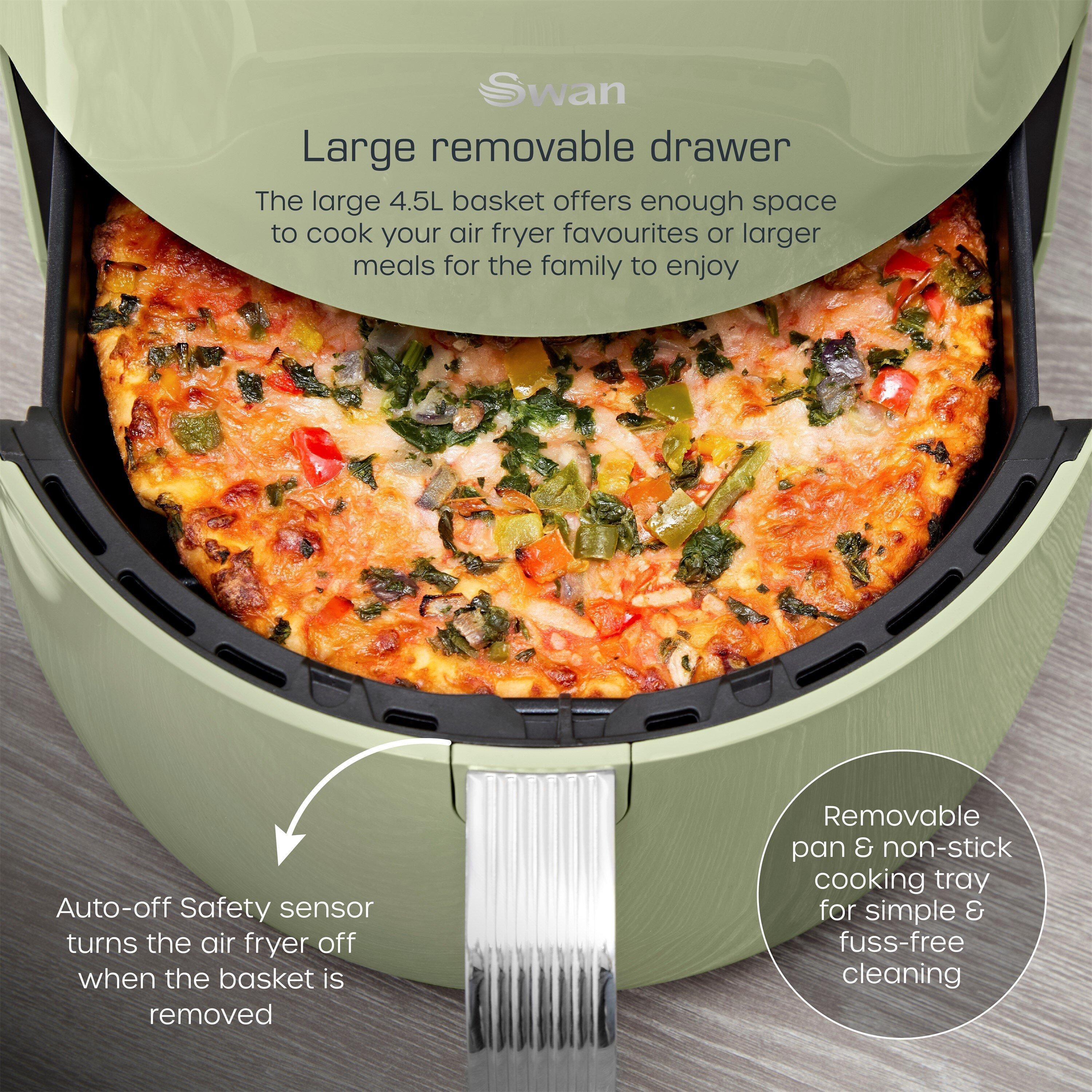 Green - Swan - Swan Retro 4.5L Air Fryer Green Digital - 4