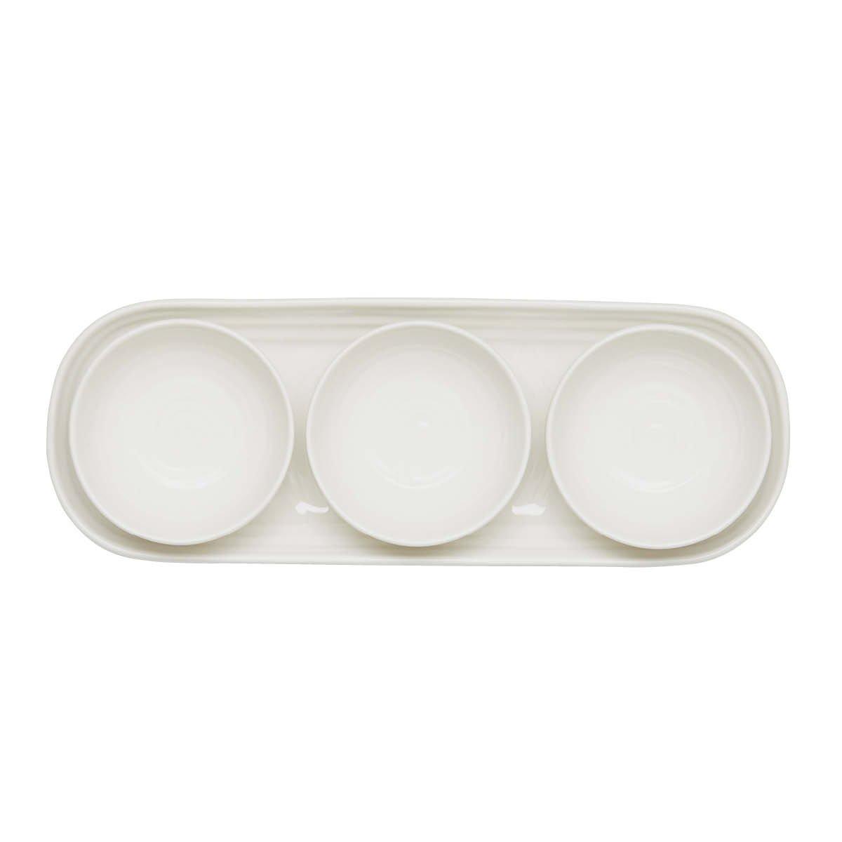 White - Portmeirion - Sophie Conran Three Bowl   Tray Set - 3