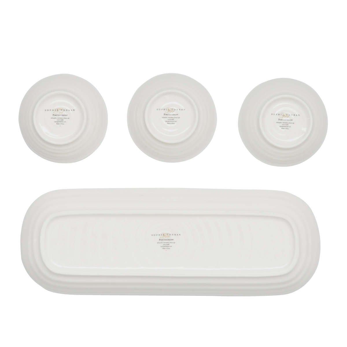 White - Portmeirion - Sophie Conran Three Bowl   Tray Set - 5
