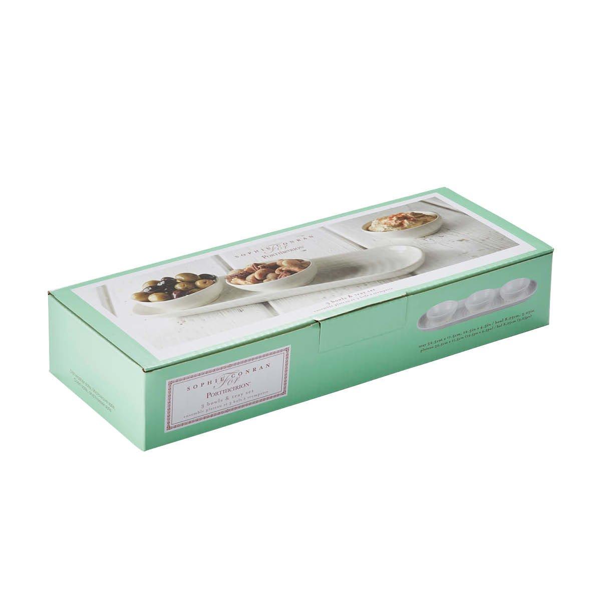 White - Portmeirion - Sophie Conran Three Bowl   Tray Set - 6