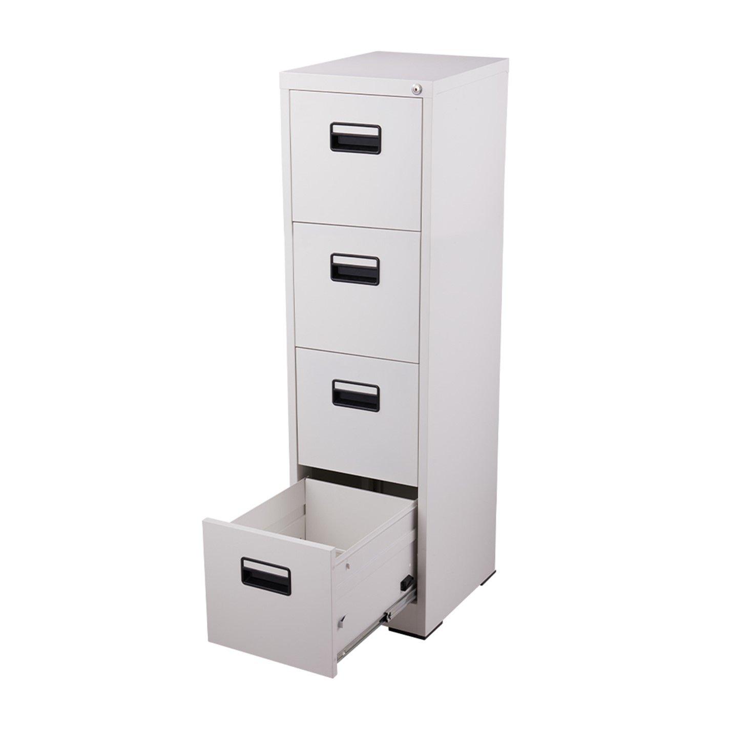 White - Kabinet UK - 4-Drawer Vertical File Cabinet with Interlock - 3